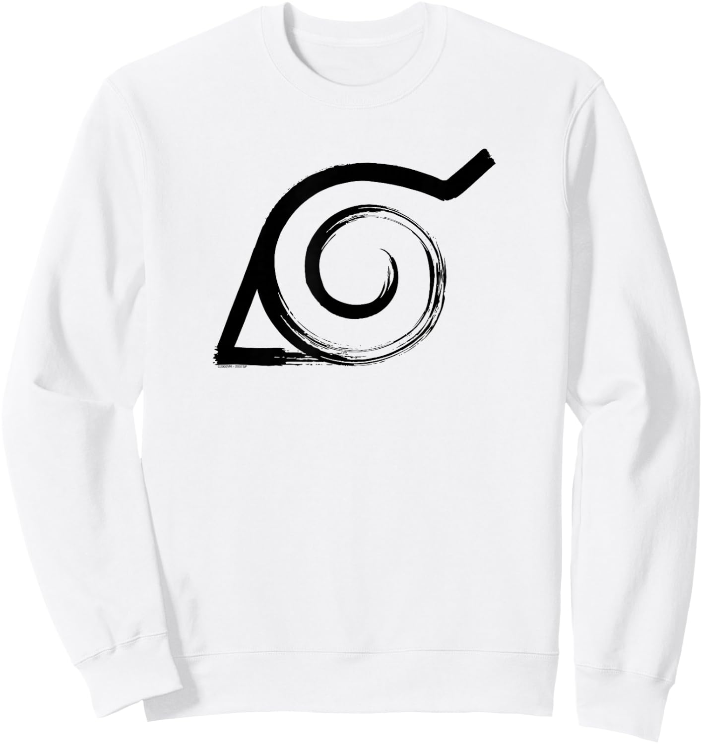 Naruto Shippuden Distressed Anti-Leaf Village Symbol Anime Sweatshirt - Sweatshirt | White