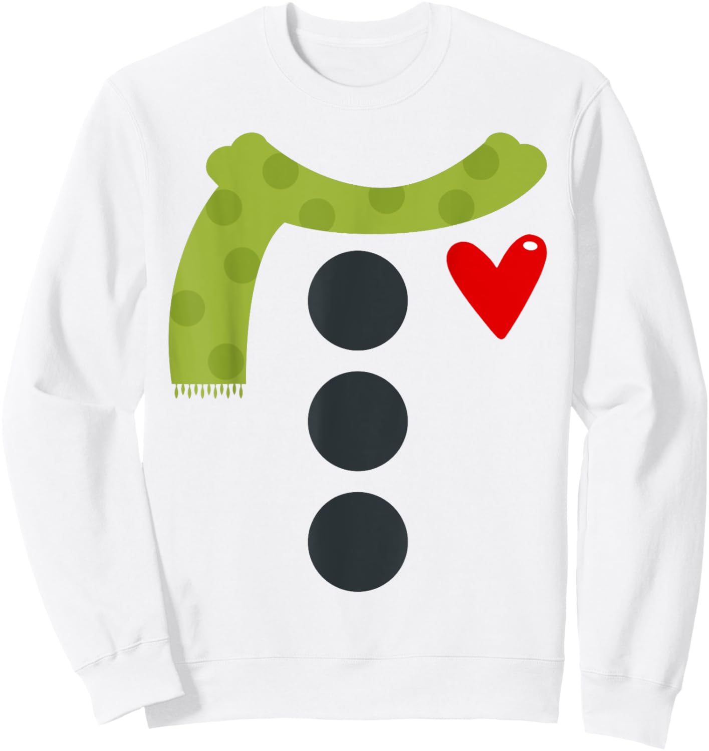Snowman Buttons Costume Funny Christmas Xmas Men Women Kids Sweatshirt - Sweatshirt | White