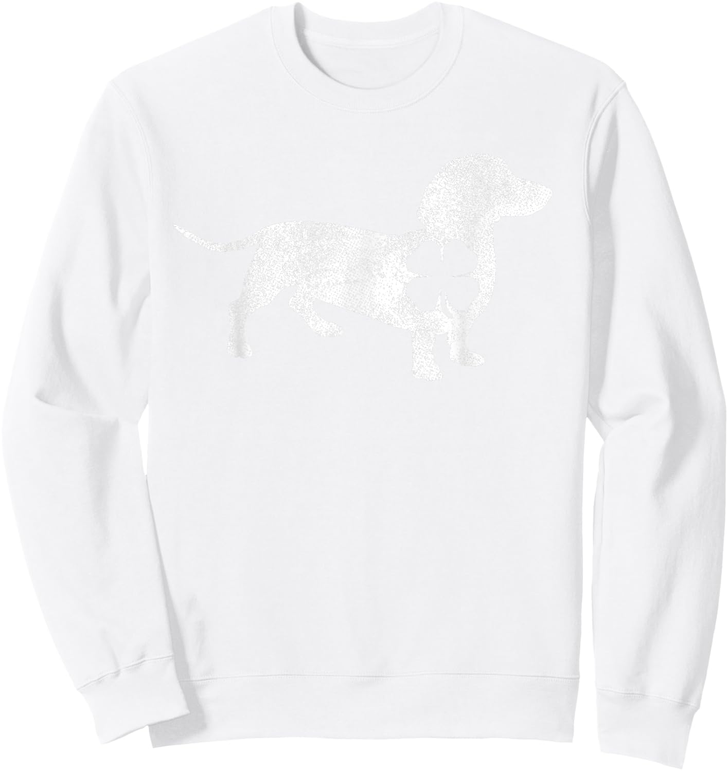 St Patrick's Day Irish Ireland Green Shamrock Dog Dachshund Sweatshirt - Sweatshirt | White