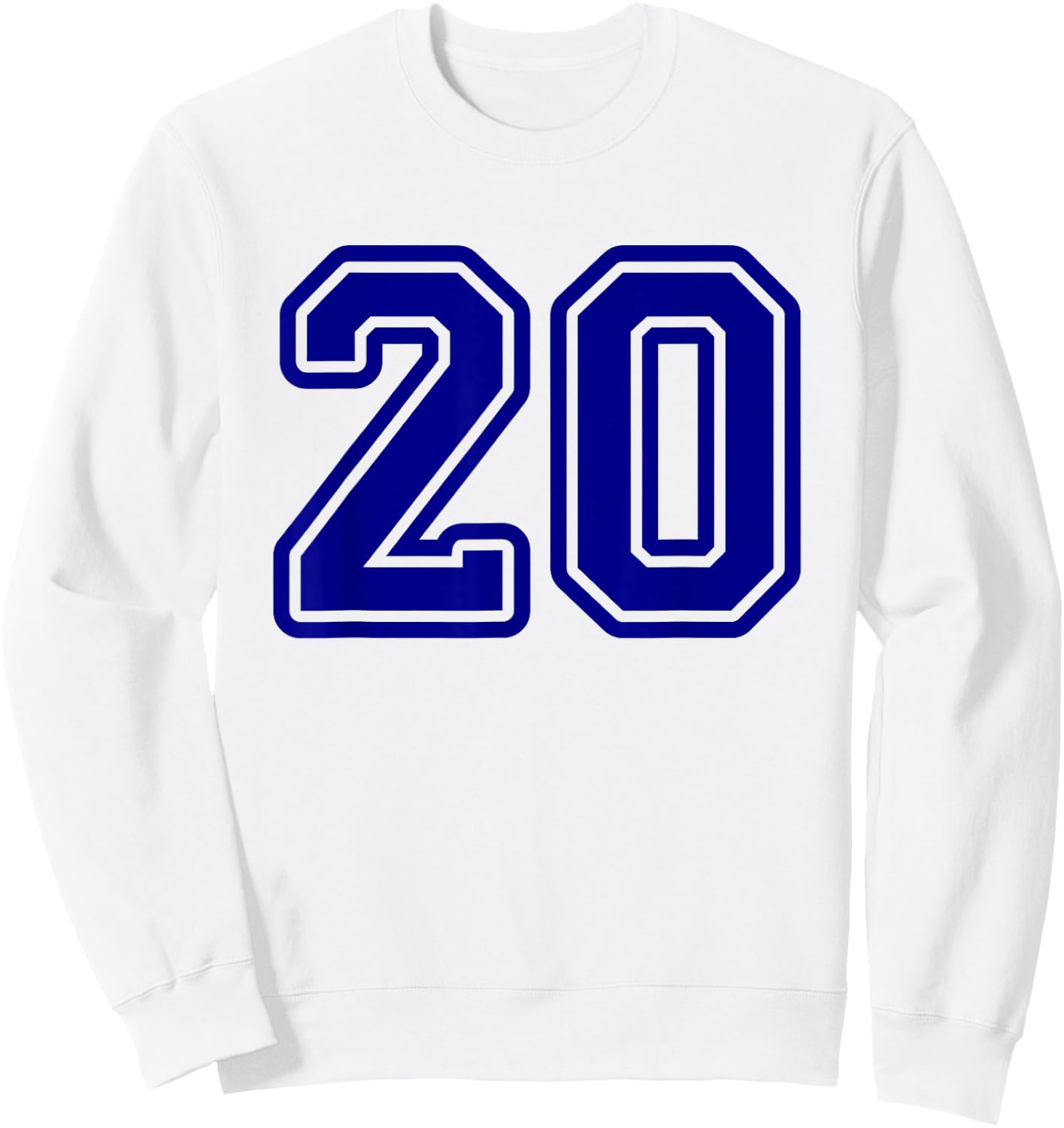 Number #20 Sport Blue Varsity Number 20 Sweatshirt - Sweatshirt | White
