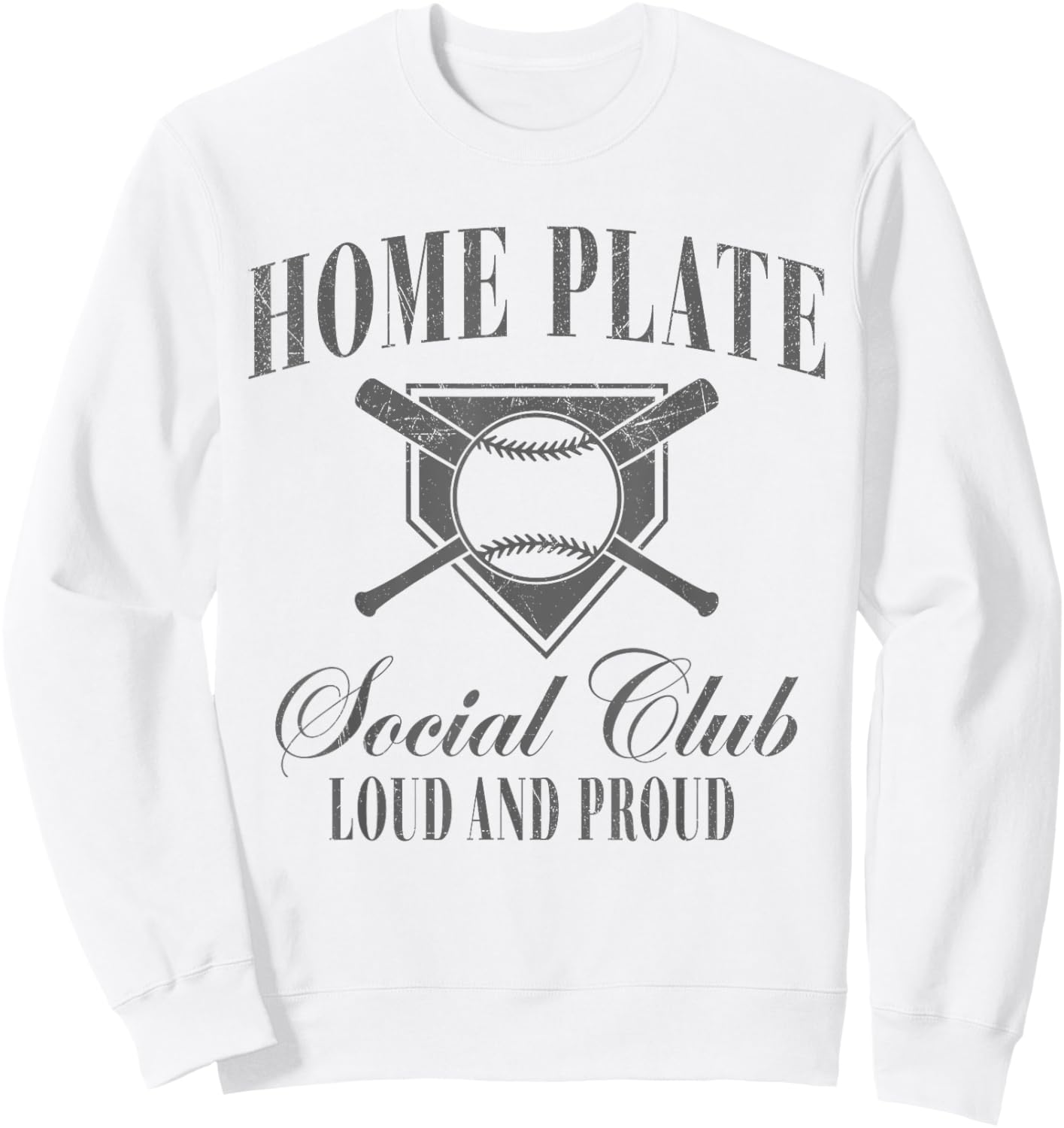 Home Plate Social Club Baseball Sweatshirt - Sweatshirt | White