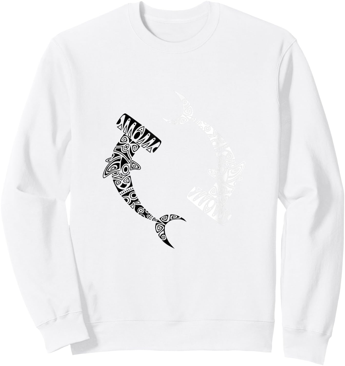 Shark fish diving mandala design Sweatshirt - Sweatshirt | White