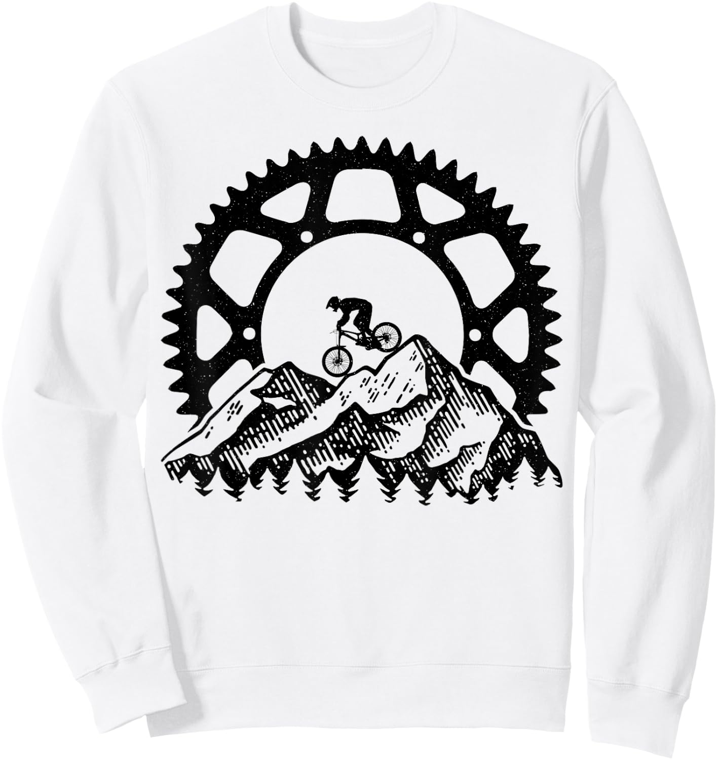 Mountain Biking Gear Retro Vintage MTB Bicycle Bike Rider Sweatshirt - Sweatshirt | White