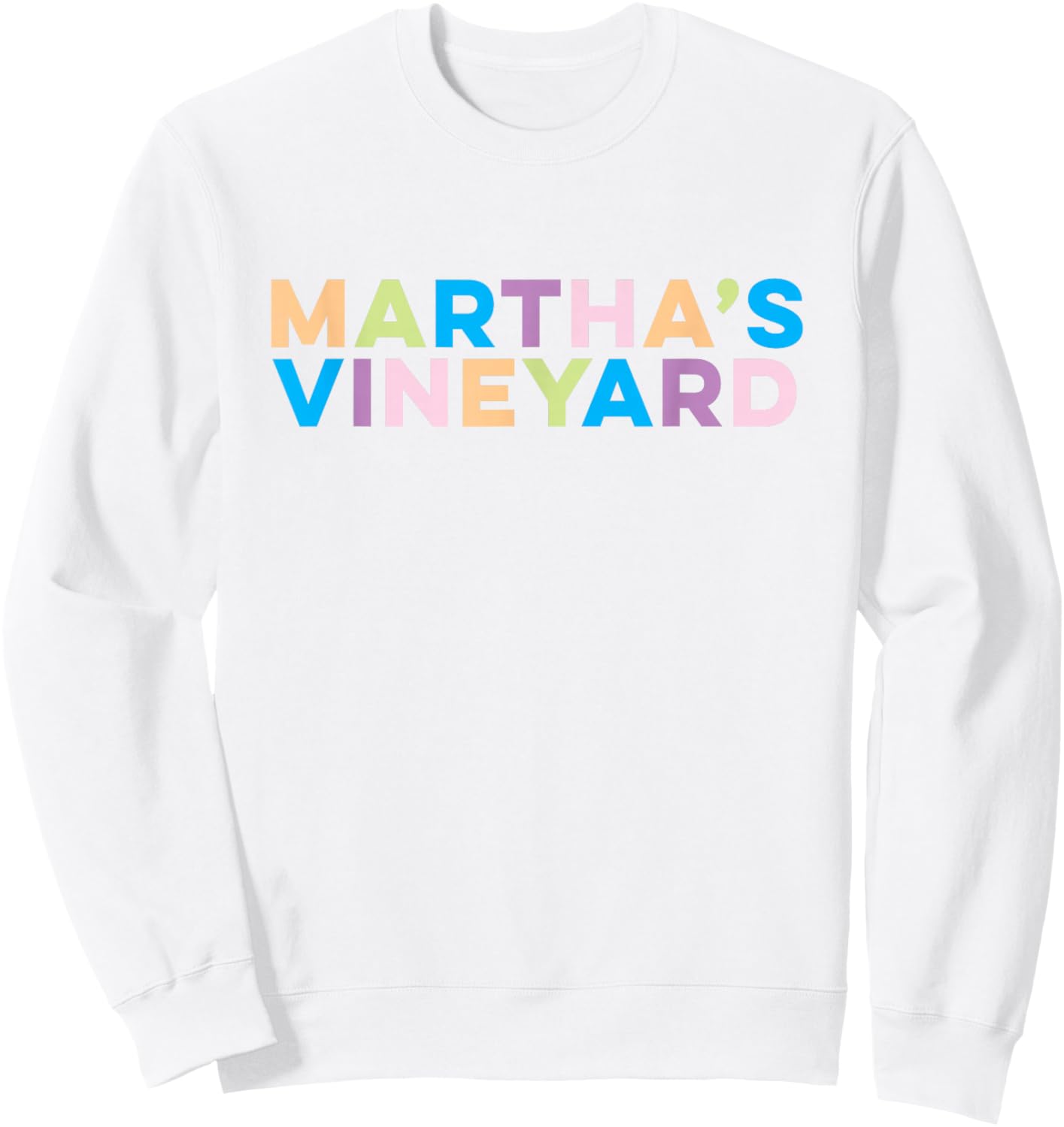 Martha's Vineyard Colorful Vacation Sweatshirt - Sweatshirt | White