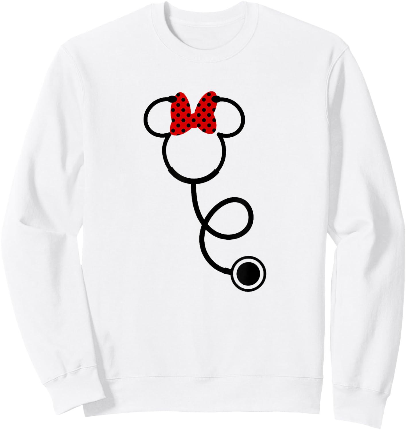 Disney Nurse's Day Minnie Mouse Stethoscope Small Sweatshirt - Sweatshirt | White