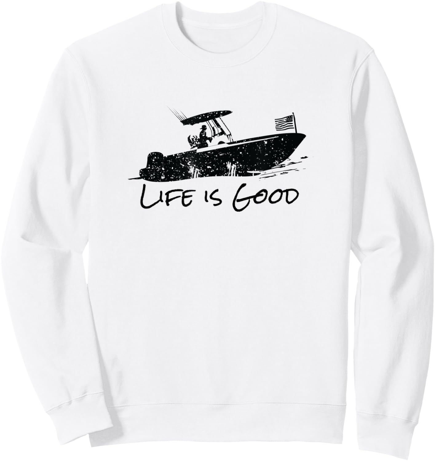 Center Console, Boating, Fishing Boat, Pontoon, TriToon Sweatshirt - Sweatshirt | White
