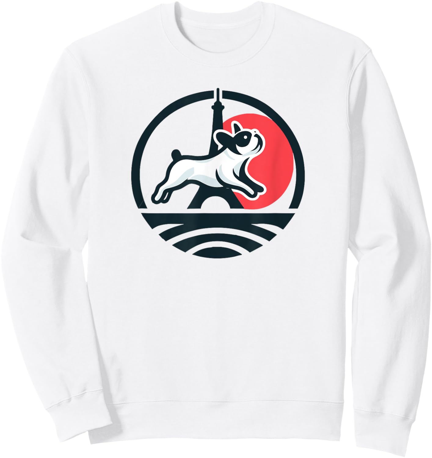 French Bulldog Frenchie Dog Sunset Paris France Men Women Kids Sweatshirt - Sweatshirt | White
