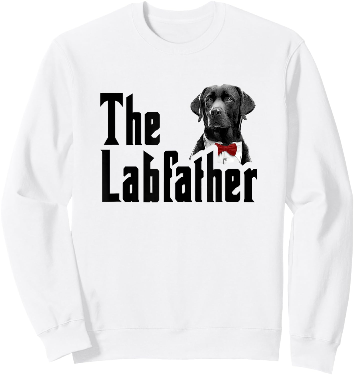 The Labfather Red Bow Tie Labrador Father's Day Dog Lover Men Women Sweatshirt - Sweatshirt | White