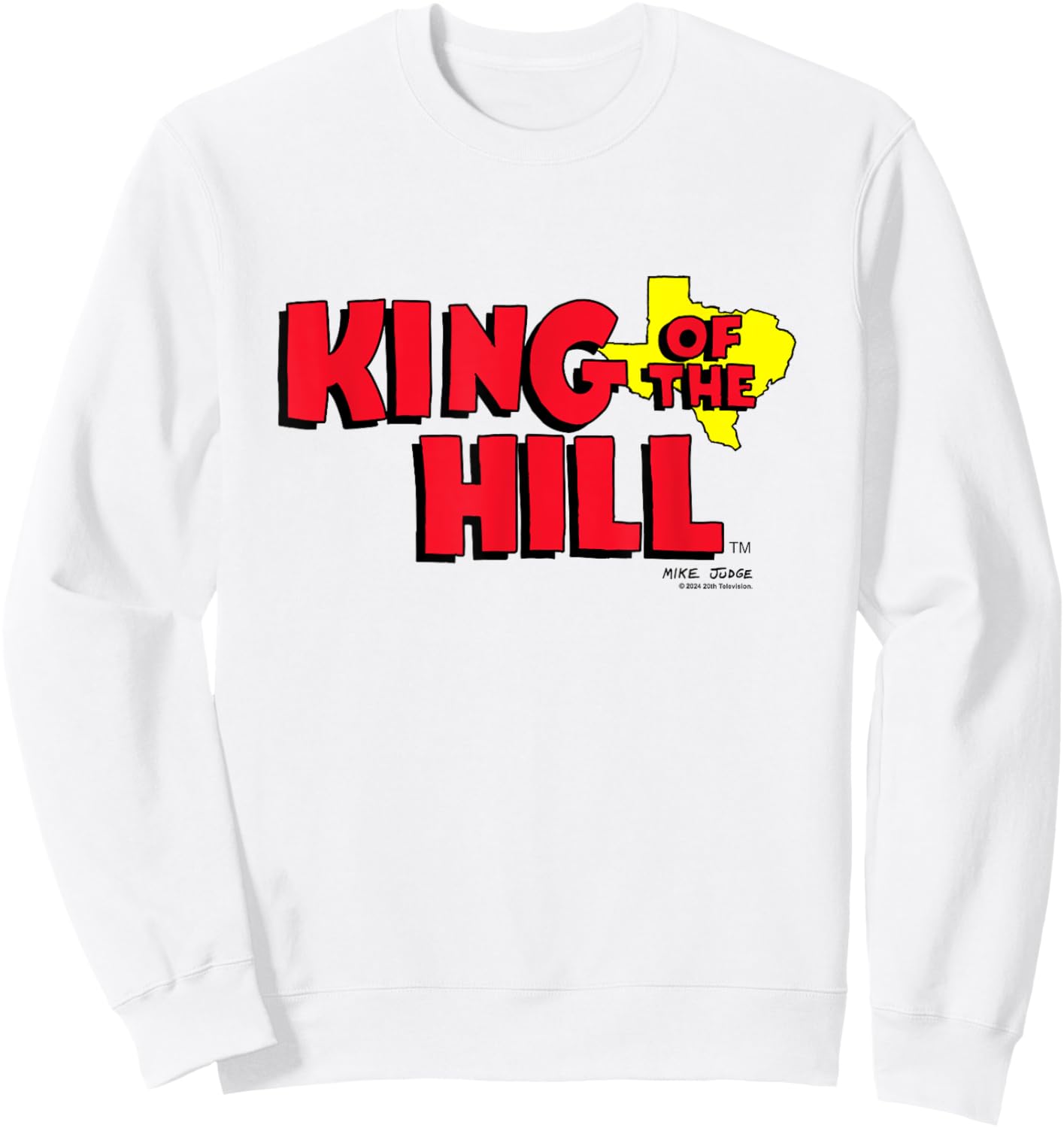 King Of The Hill Iconic Classic Big Chest Text Logo Sweatshirt - Sweatshirt | White