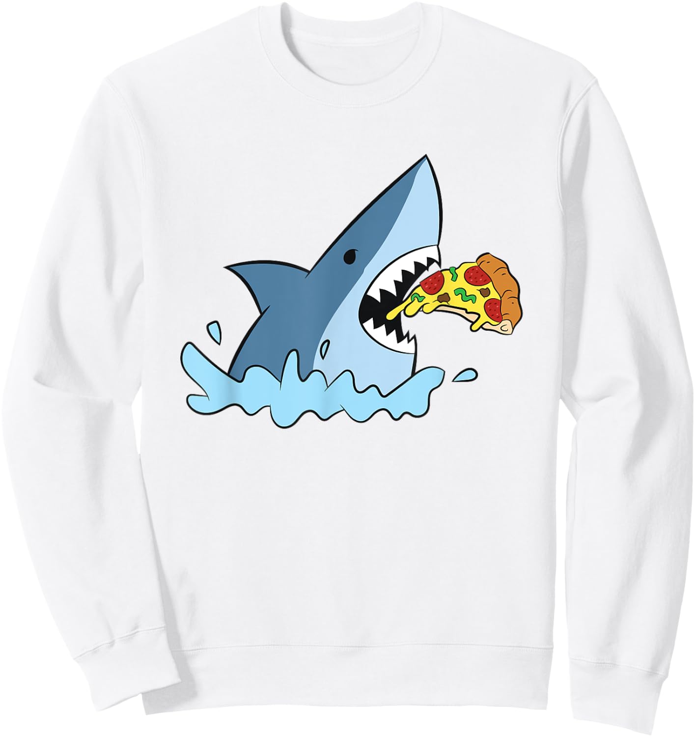 Shark Eating Pizza Sharks Pizza Sweatshirt - Sweatshirt | White