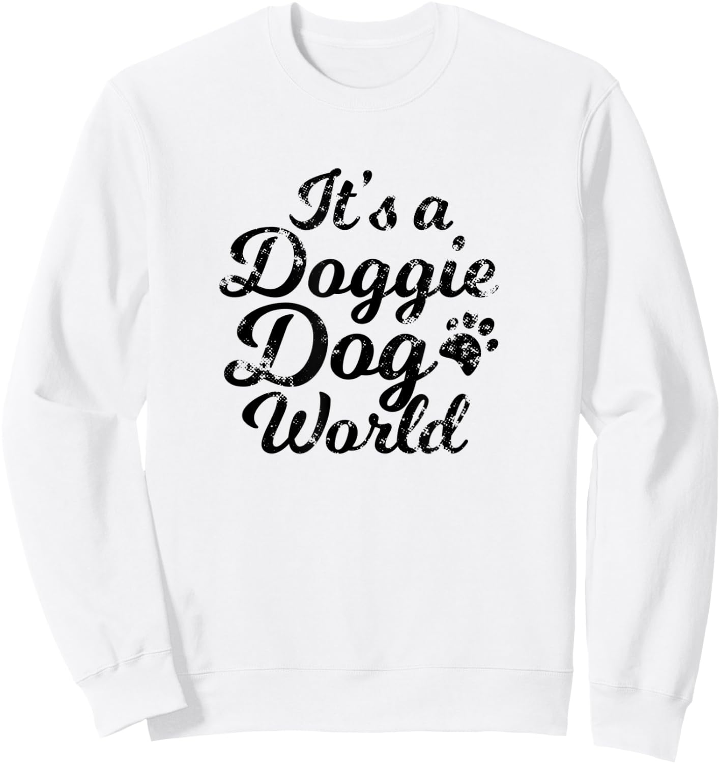 It's A Doggie Dog World (Graphic Geek) Women Kids Sweatshirt - Sweatshirt | White