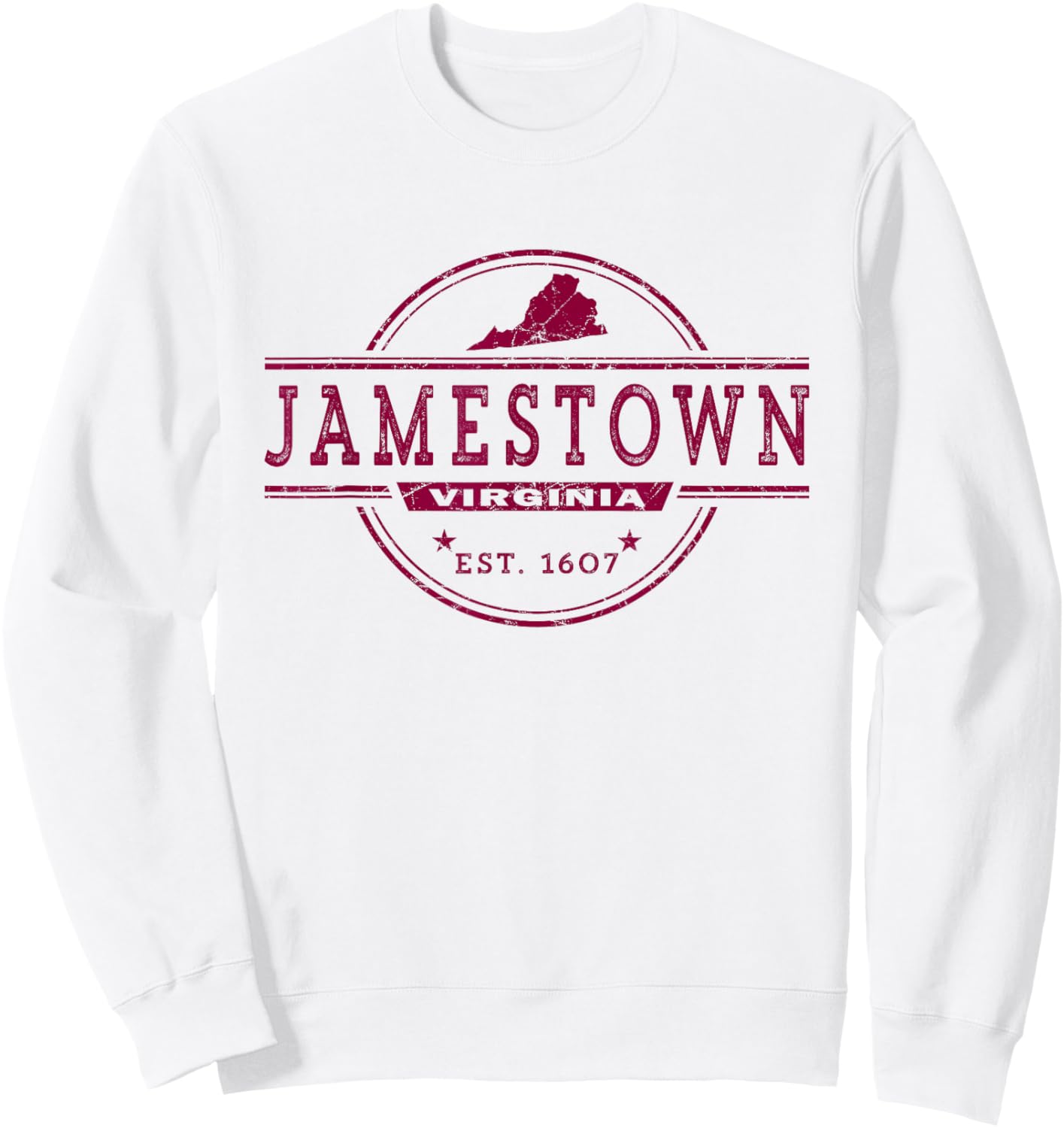 Retro Jamestown Virginia Sweatshirt - Sweatshirt | White