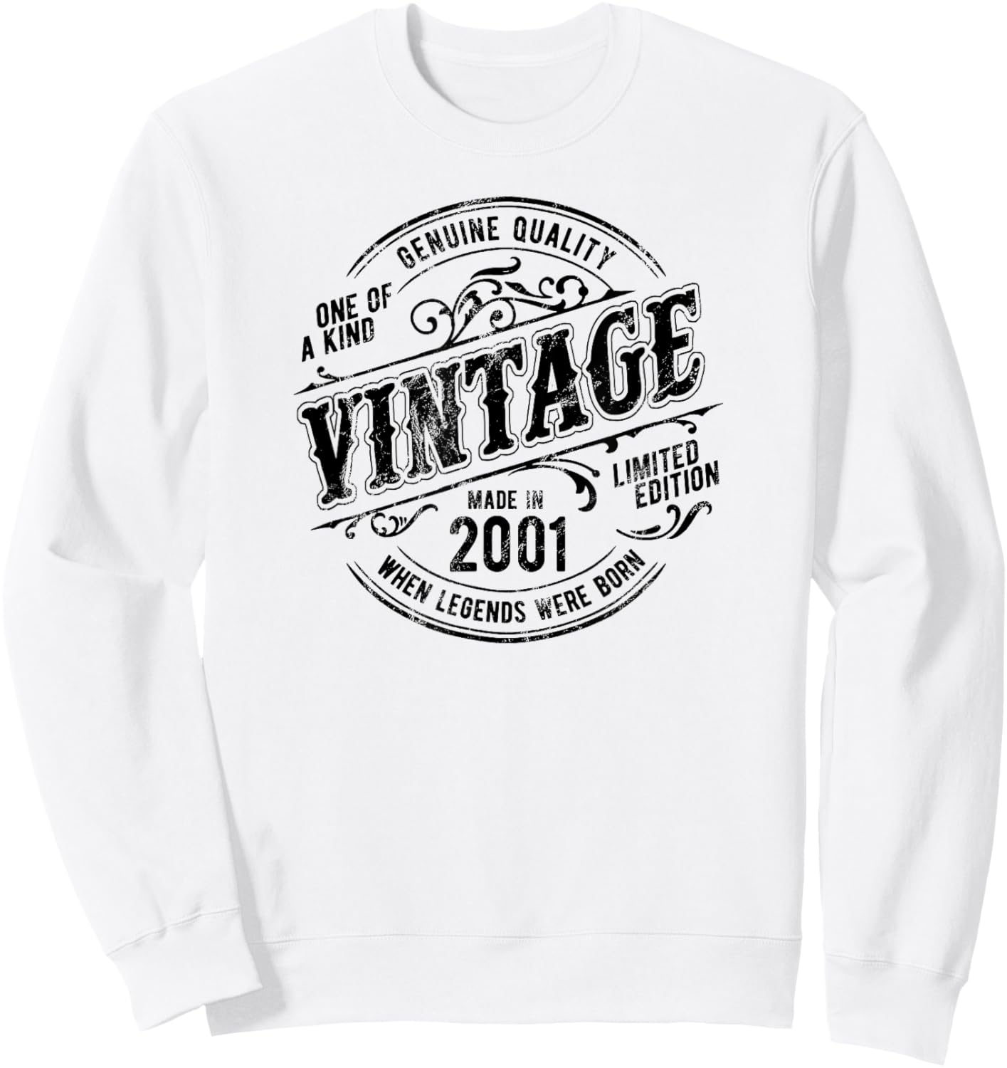 24th Birthday Made In 2001 When Legends Were Born Vintage Sweatshirt - Sweatshirt | White
