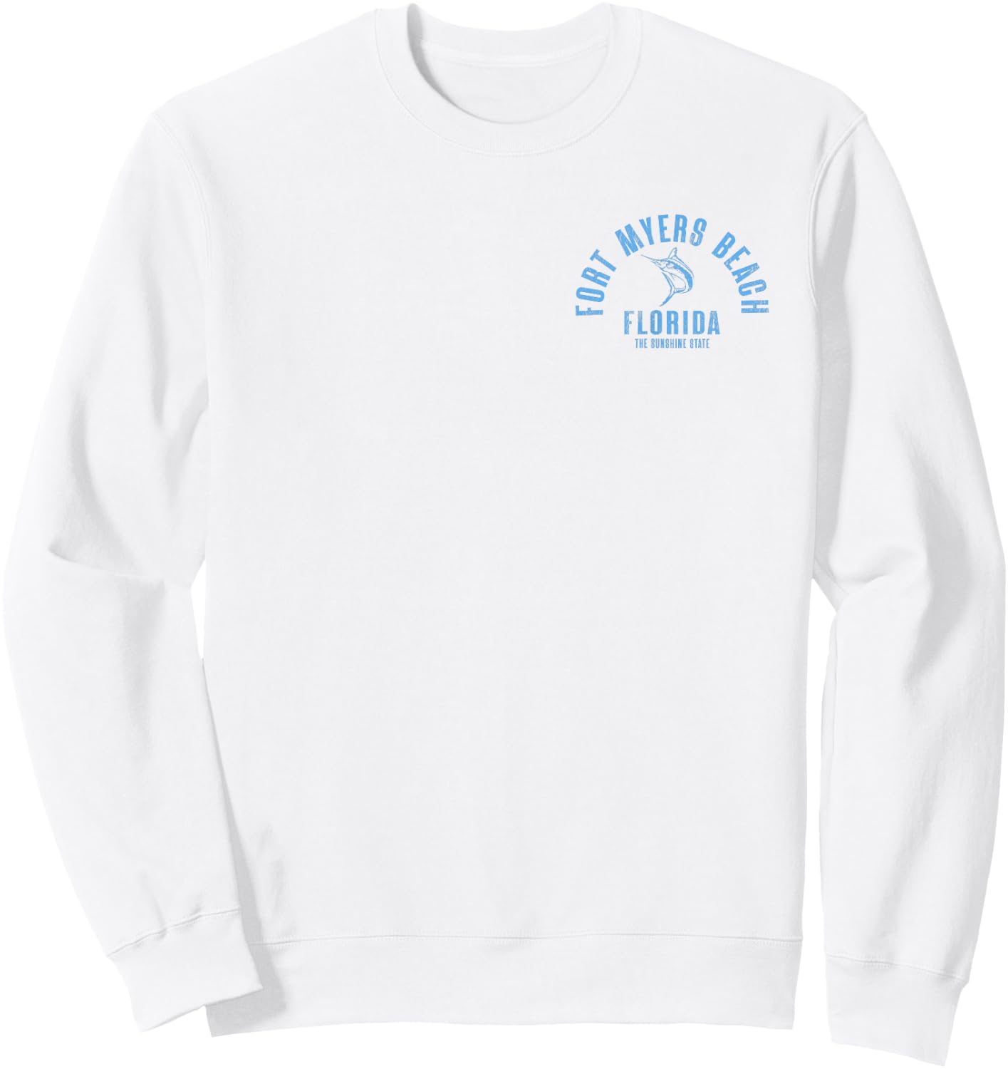 Fort Myers Beach Florida FL Retro Vintage Beach Front & Back Sweatshirt - Sweatshirt | White