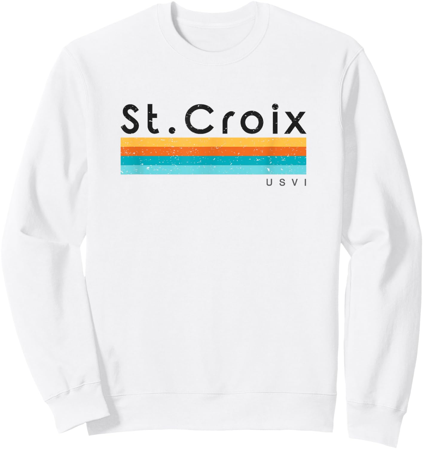 Vintage St. Croix USVI Retro Design Sweatshirt - Sweatshirt | White