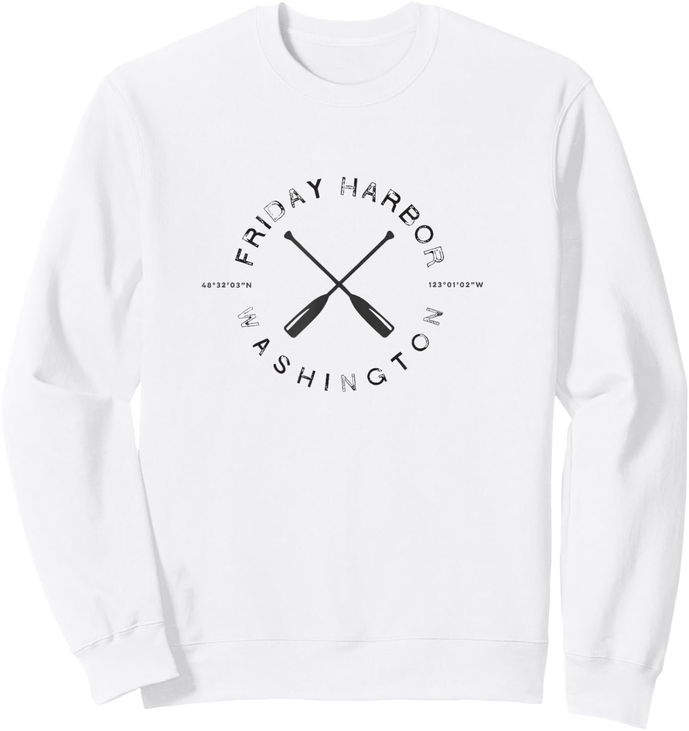 Friday Harbor Washington Graphic Vintage T Shirt Sweatshirt - Sweatshirt | White