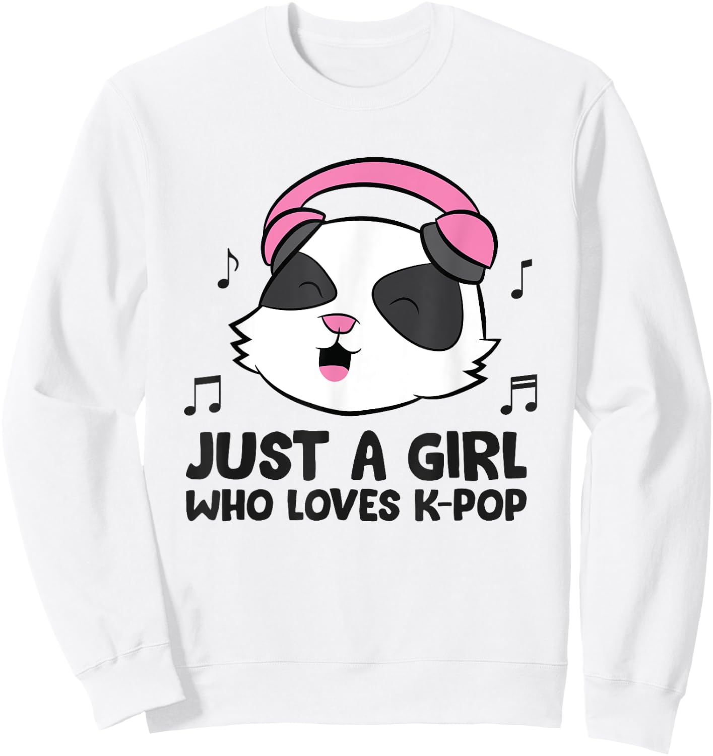 Just a Girl Who Loves K-Pop Music Sweatshirt - Sweatshirt | White