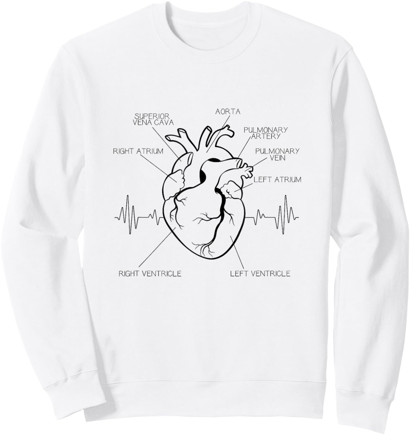Anatomisches Herz Design EKG Arzt Medizin Krankenschwester Sweatshirt - Sweatshirt | White