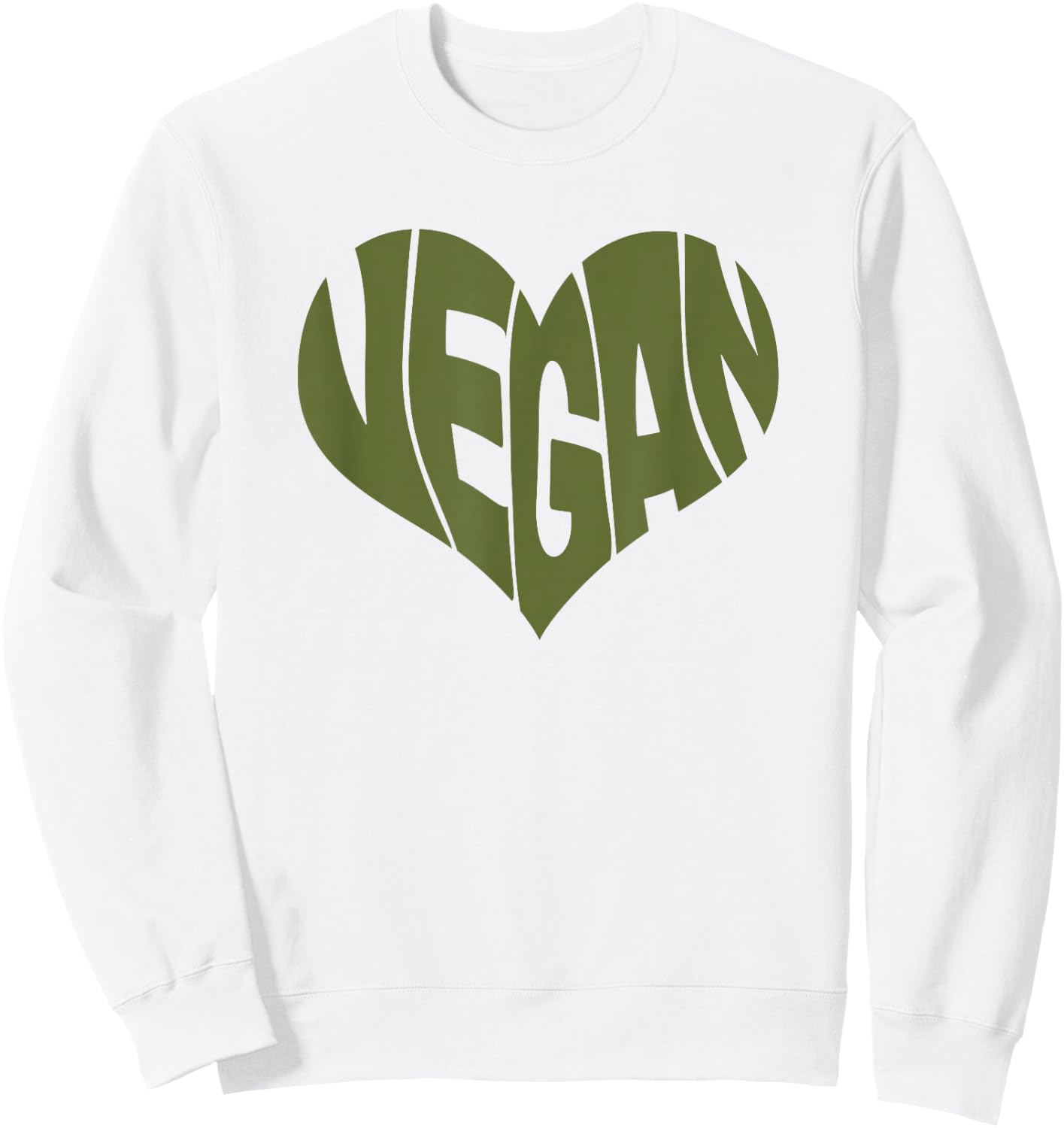 Vegan Saying Heart Shape Design/Promote Plant Based Diet Sweatshirt - Sweatshirt | White