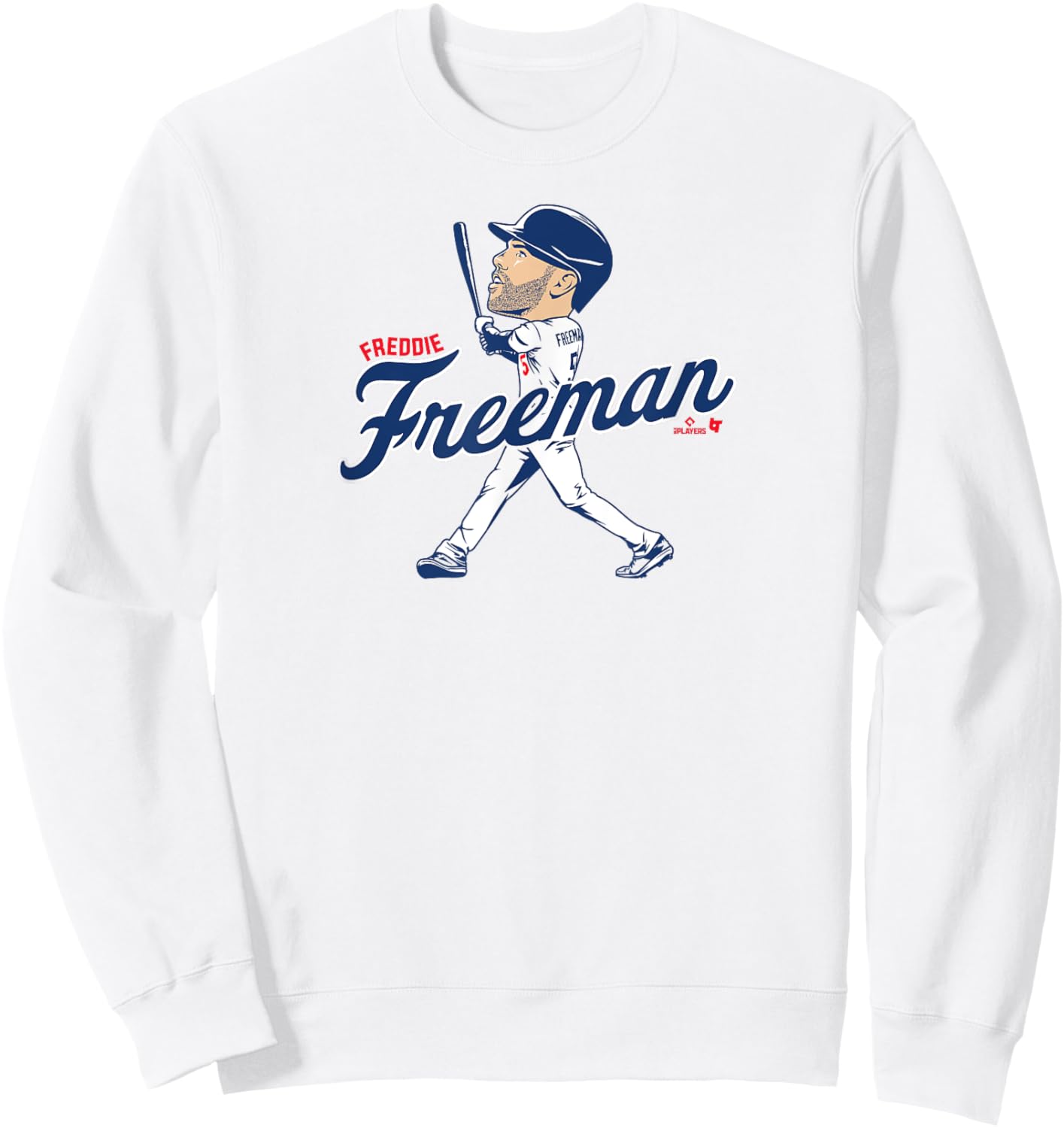 Freddie Freeman: Caricature - Los Angeles Baseball Sweatshirt - Sweatshirt | White