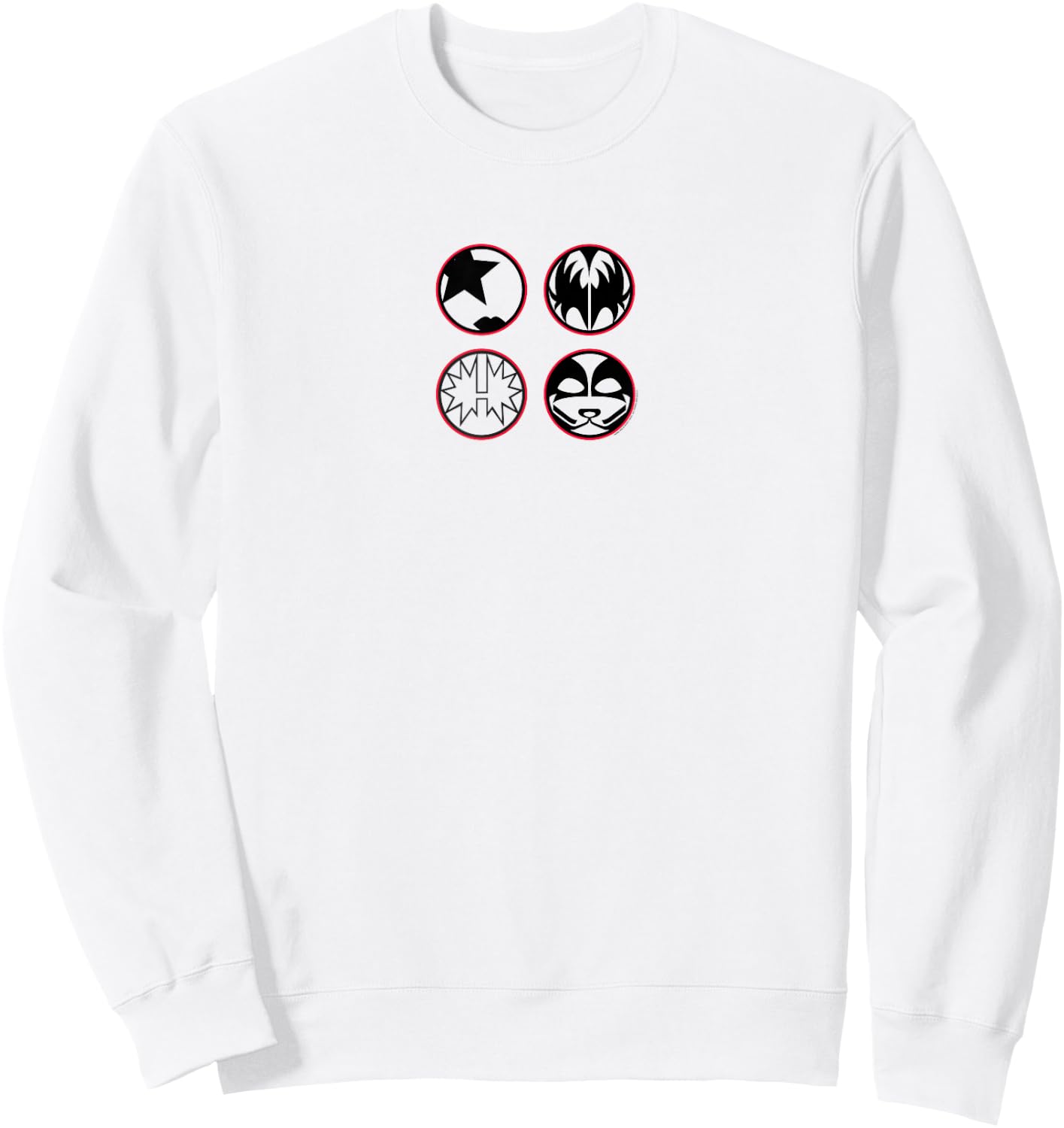 KISS - Cartoon B&W Logo Sweatshirt - Sweatshirt | White