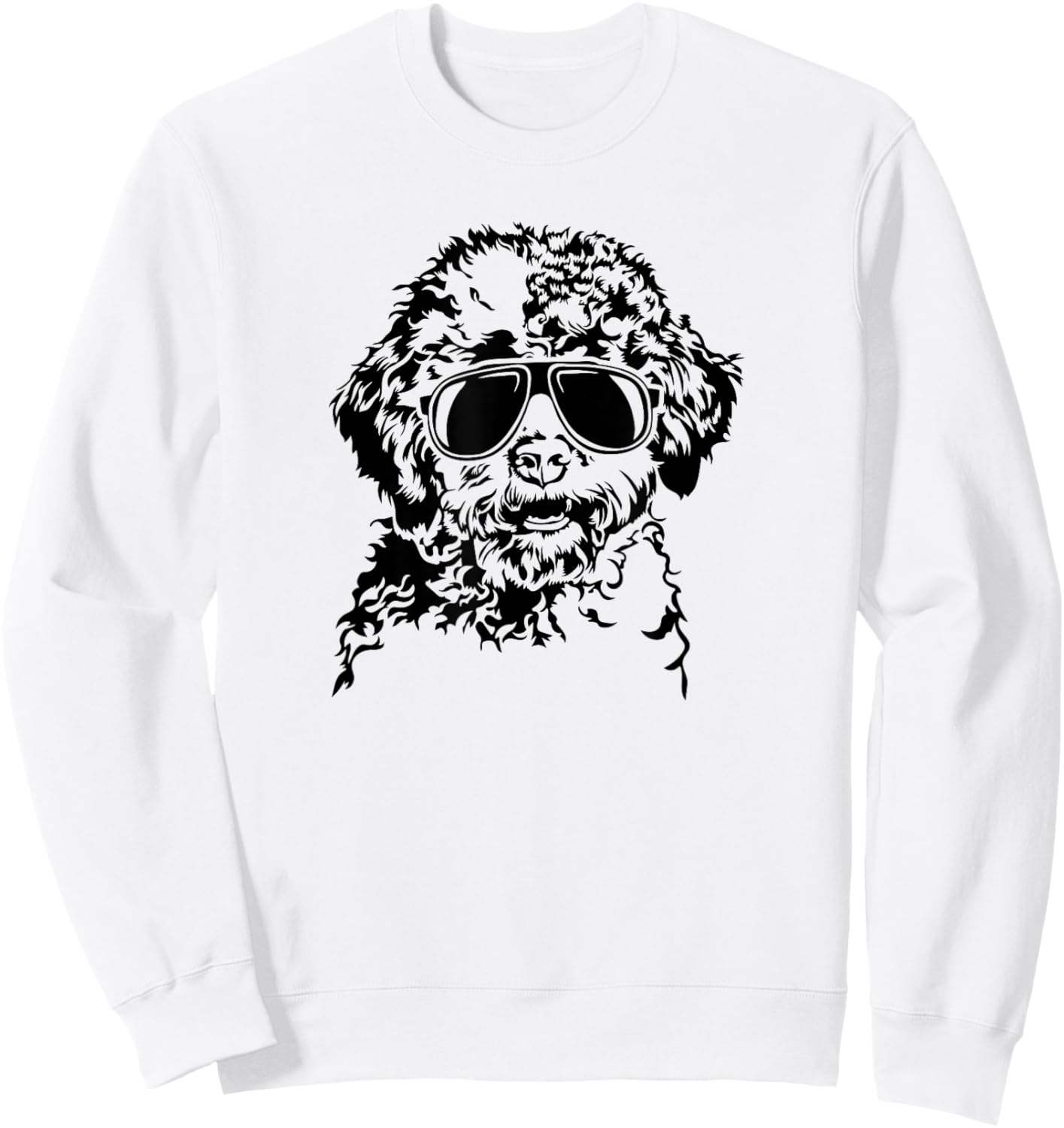 Funny Lagotto Romagnolo Dogs with Sunglasses Cool Dog Sweatshirt - Sweatshirt | White