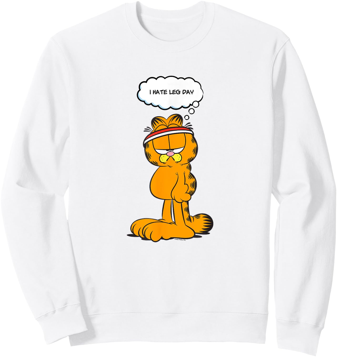 Garfield I Hate Legs Day Work Out Garfield Sweatshirt - Sweatshirt | White