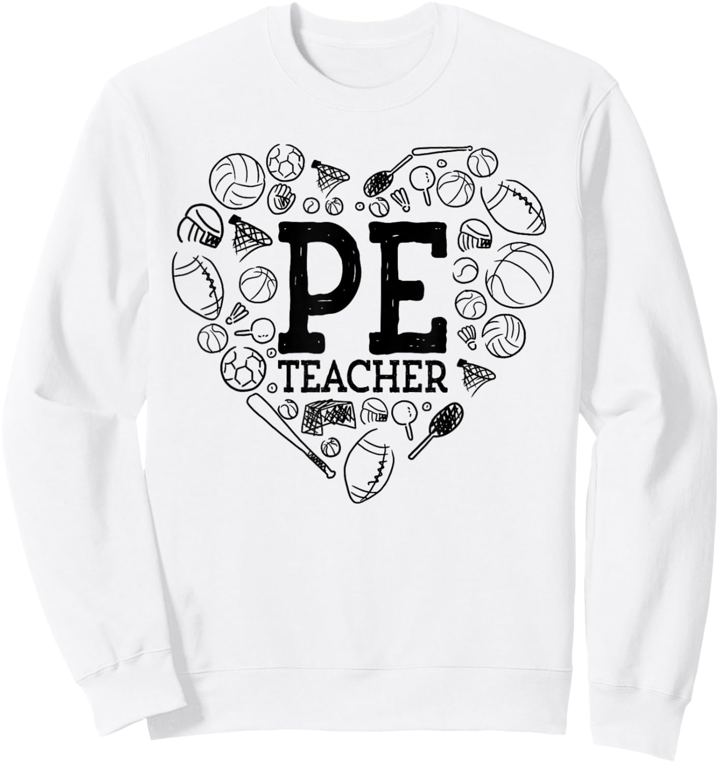 Phys Ed P.E. Teacher Back to School Apparel PE Physical Education Teacher Appreciation Sweatshirt - Sweatshirt | White
