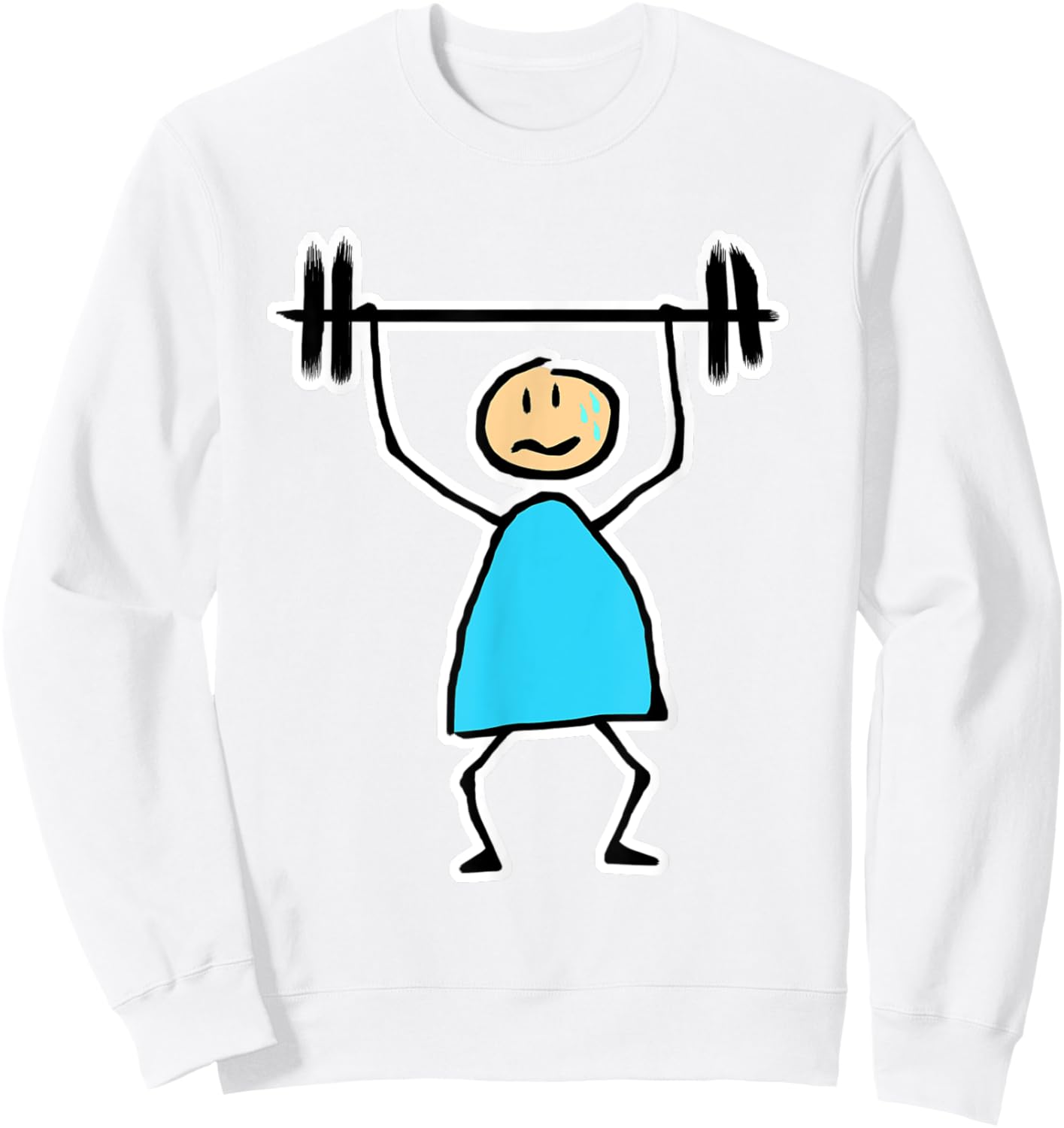 Novelty Store Gym White Small Classic Fit U-Neck Short Sleeve Cartoon Gym Sweatshirt - Sweatshirt | White