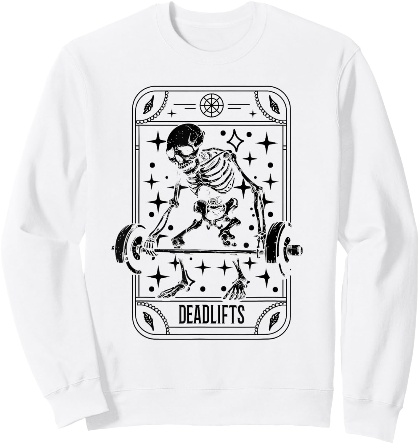 Tarot Card Emo Gothic - Occult Deadlifts Sweatshirt - Sweatshirt | White