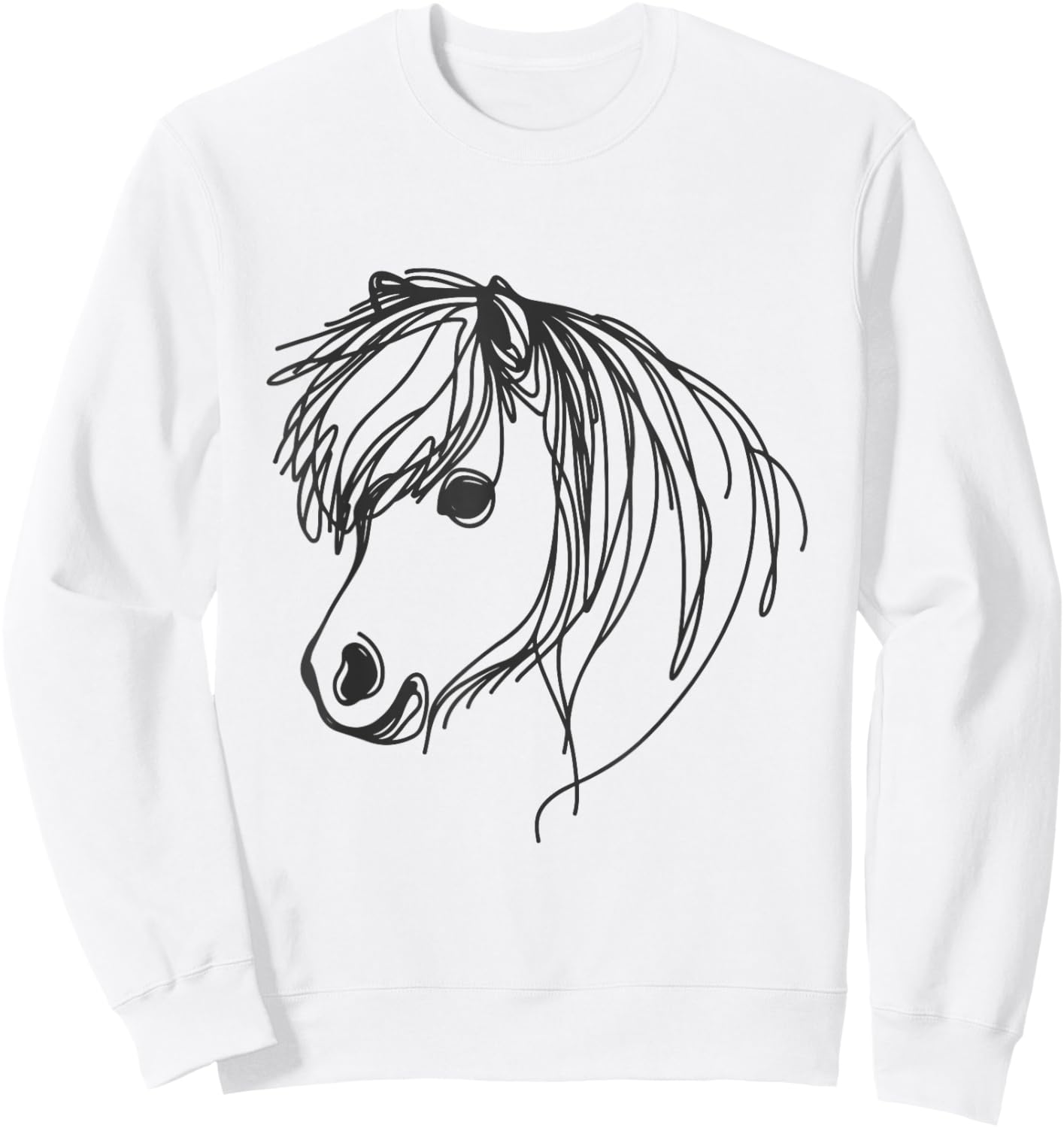 Line Art Dad Mom Horse - Shetland Pony Horse Sweatshirt - Sweatshirt | White