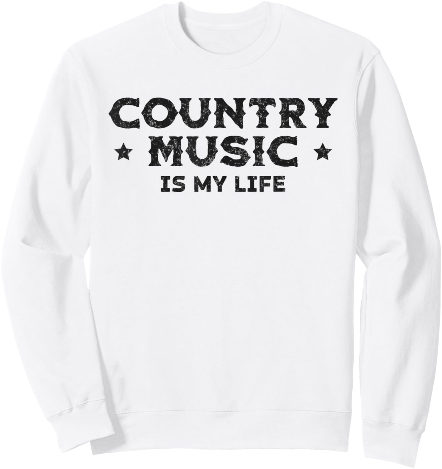 Slogan Country Music Is My Life Sweatshirt - Sweatshirt | White