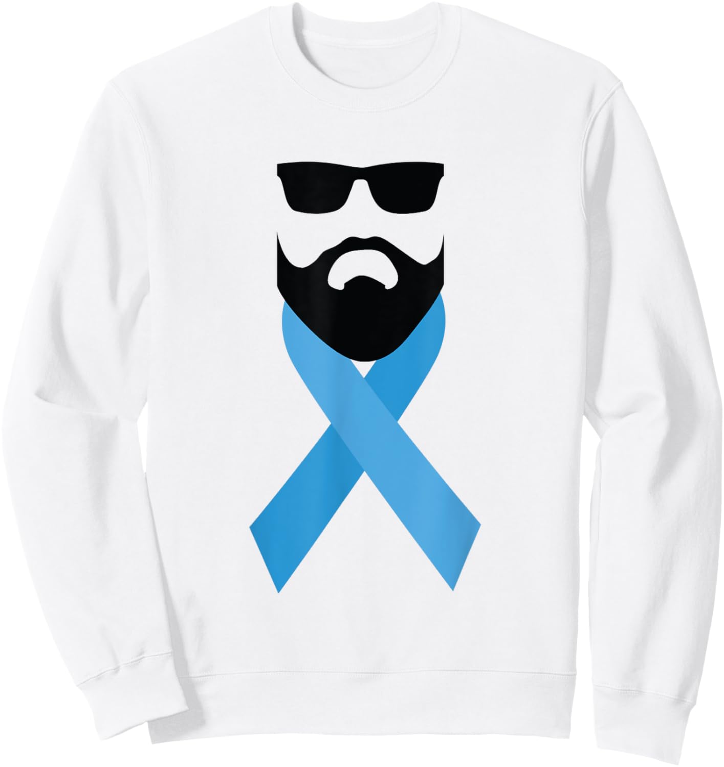 November No Shave Blue Ribbon Prostate Cancer Men, Women Sweatshirt - Sweatshirt | White