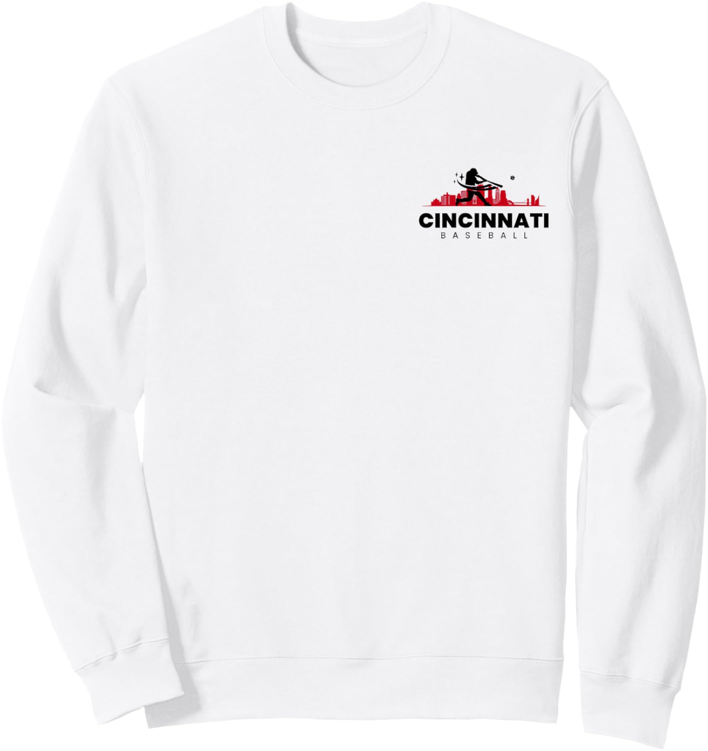 Cincinnati Baseball Vintage Minimalist Retro Baseball Lover Sweatshirt - Sweatshirt | White