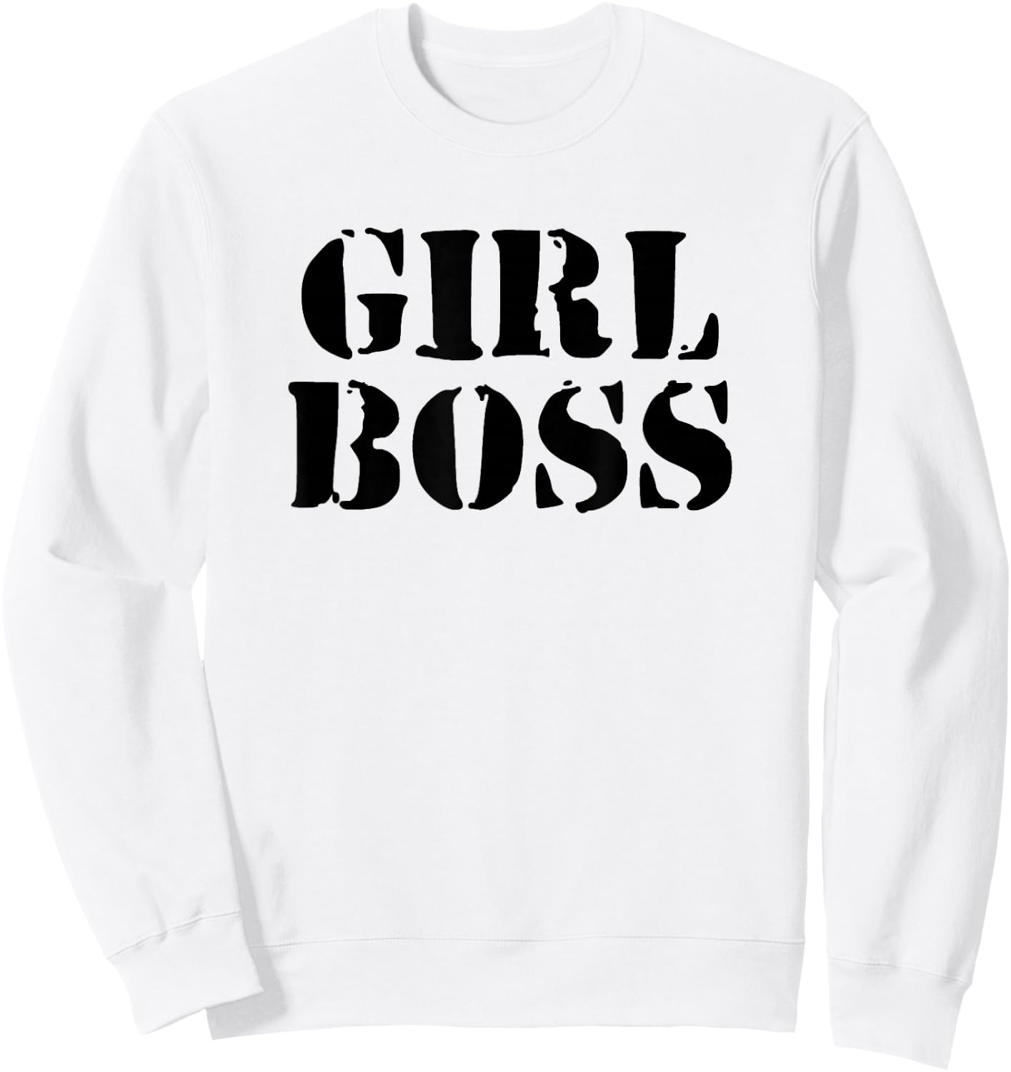 Girl Boss - Female Empowerment Minimalist Vintage Sweatshirt - Sweatshirt | White