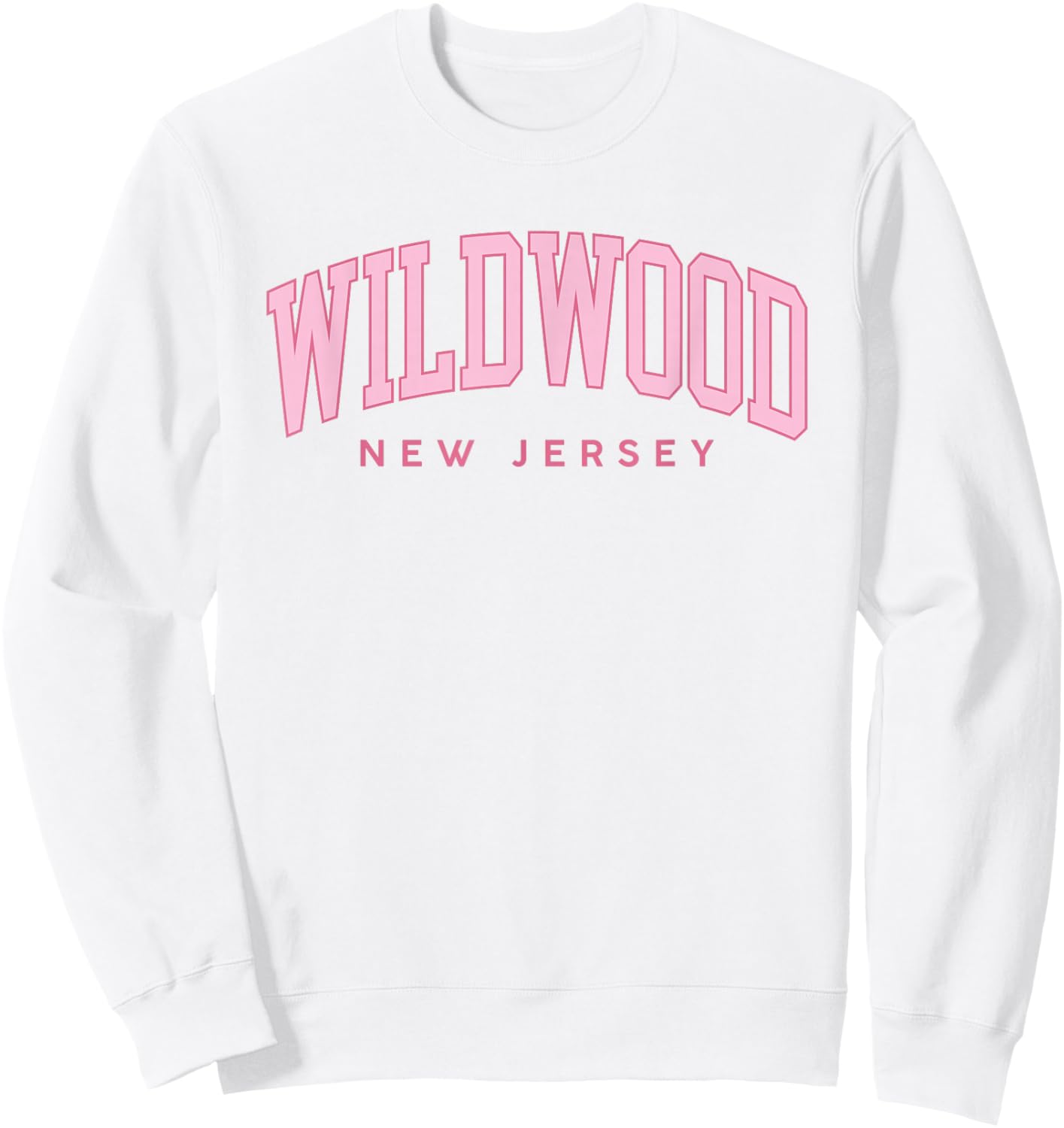 Wildwood New Jersey Retro Preppy Throwback Pink Girls Sweatshirt - Sweatshirt | White
