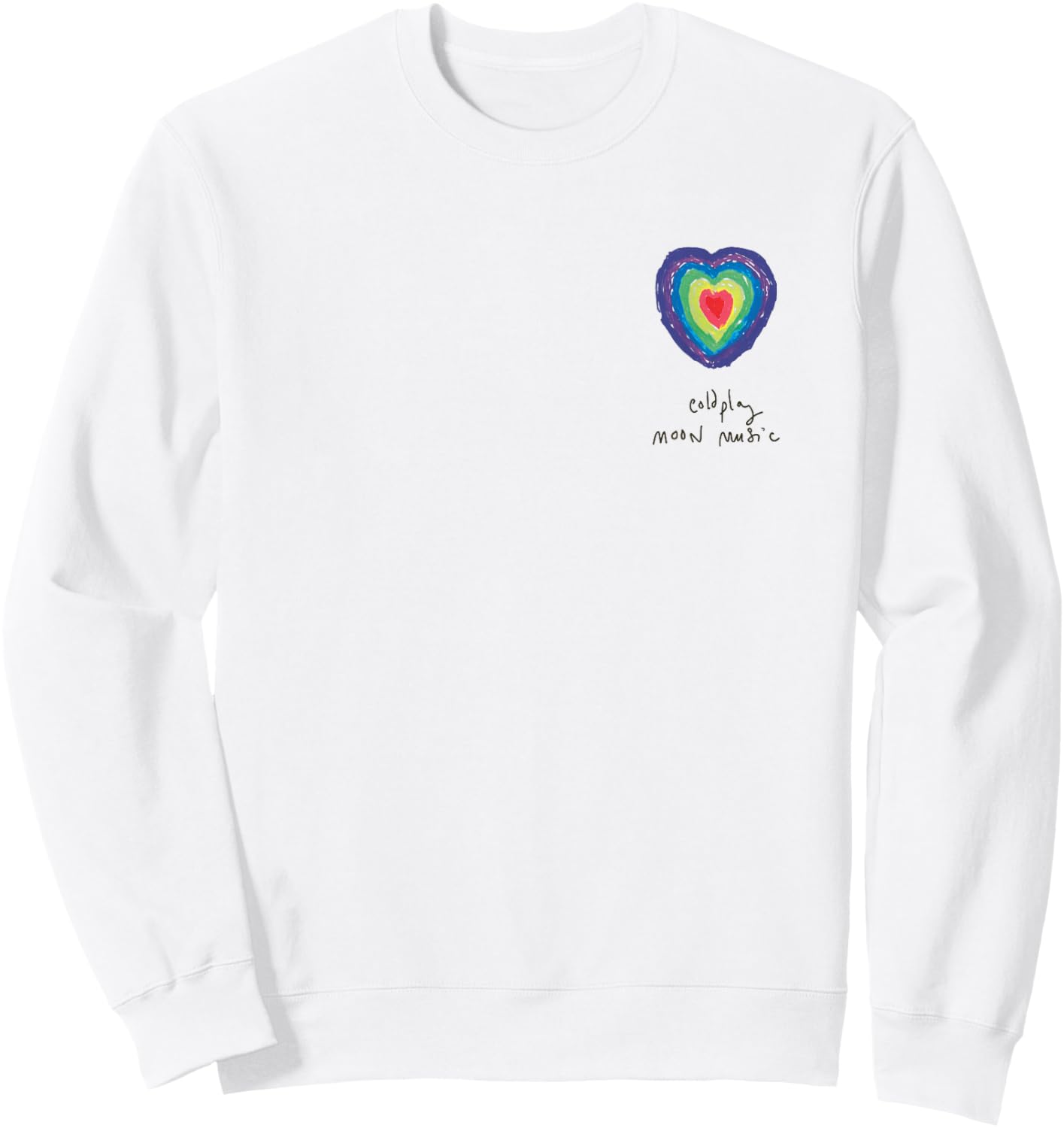 Coldplay Moon Music Heart Amazon Exclusive Sweatshirt - Sweatshirt | White