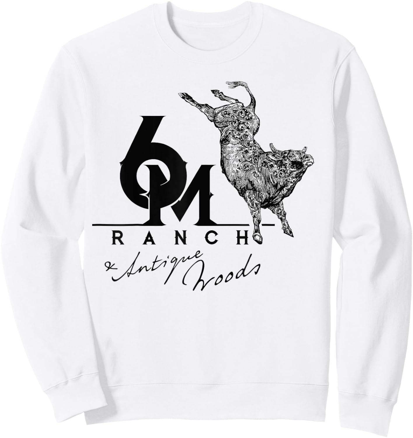 Bucking Bull Rodeo 6M Ranch 6262 Sweatshirt - Sweatshirt | White