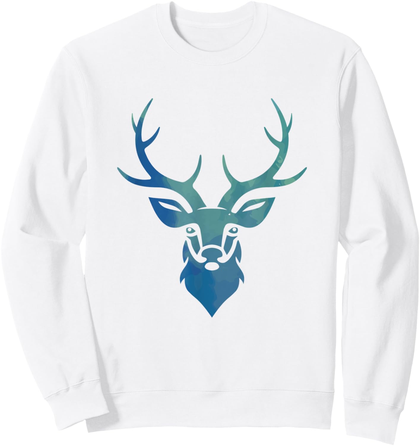 Stag Antlers Forest Hunter Deer Head Deer Antlers Gift Sweatshirt - Sweatshirt | White