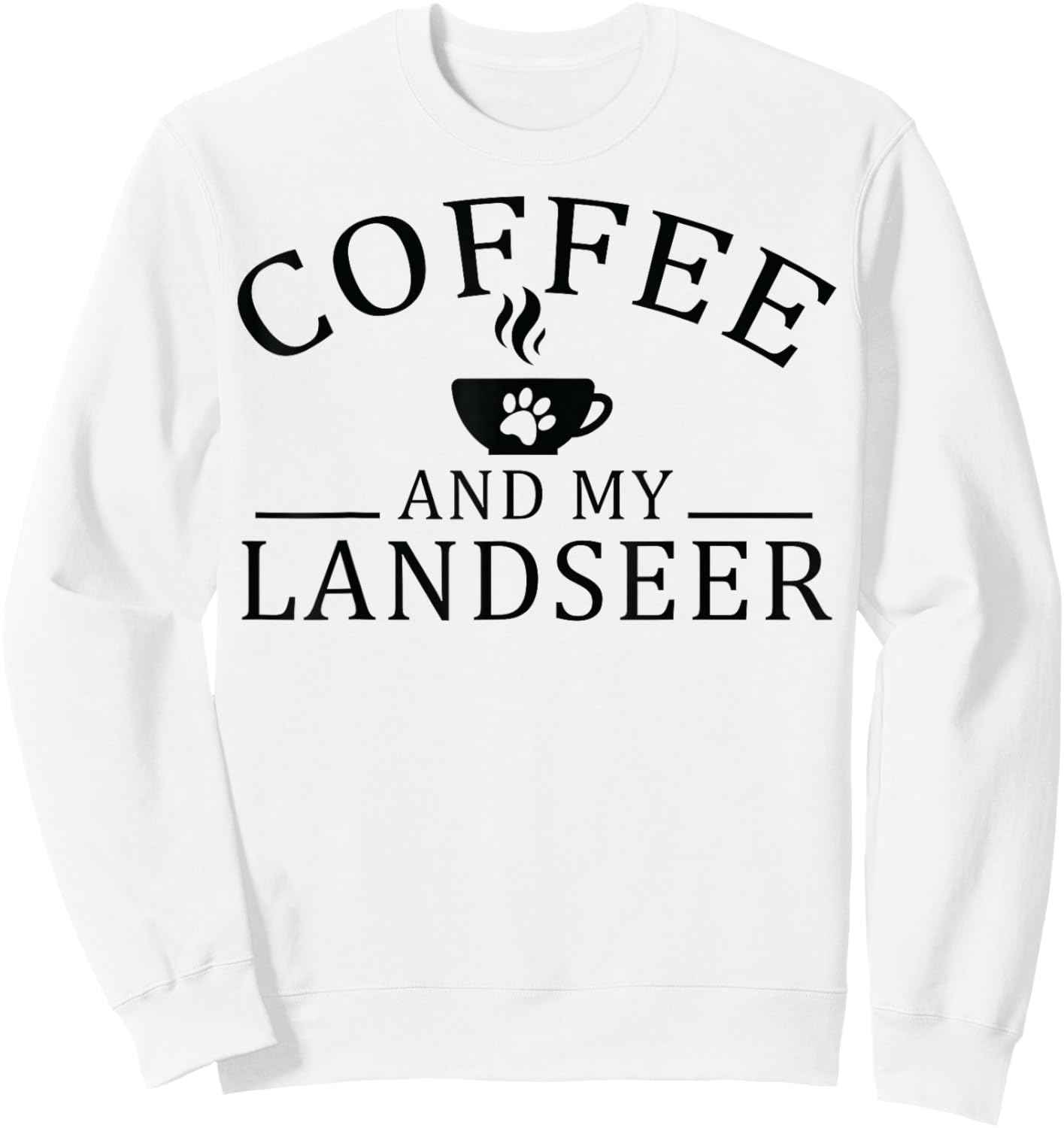 Landseer Dog And Coffee Women Sweatshirt - Sweatshirt | White