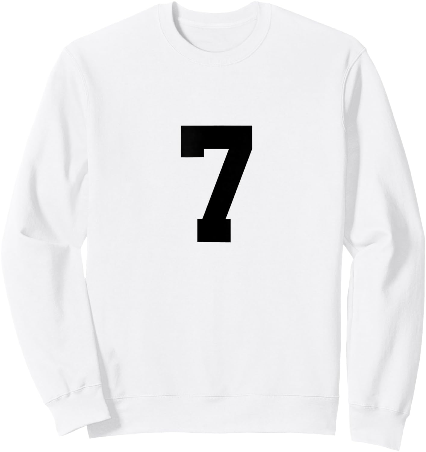 Number 7 (on Front/Back) Sports Team Jersey Number Sweatshirt - Sweatshirt | White