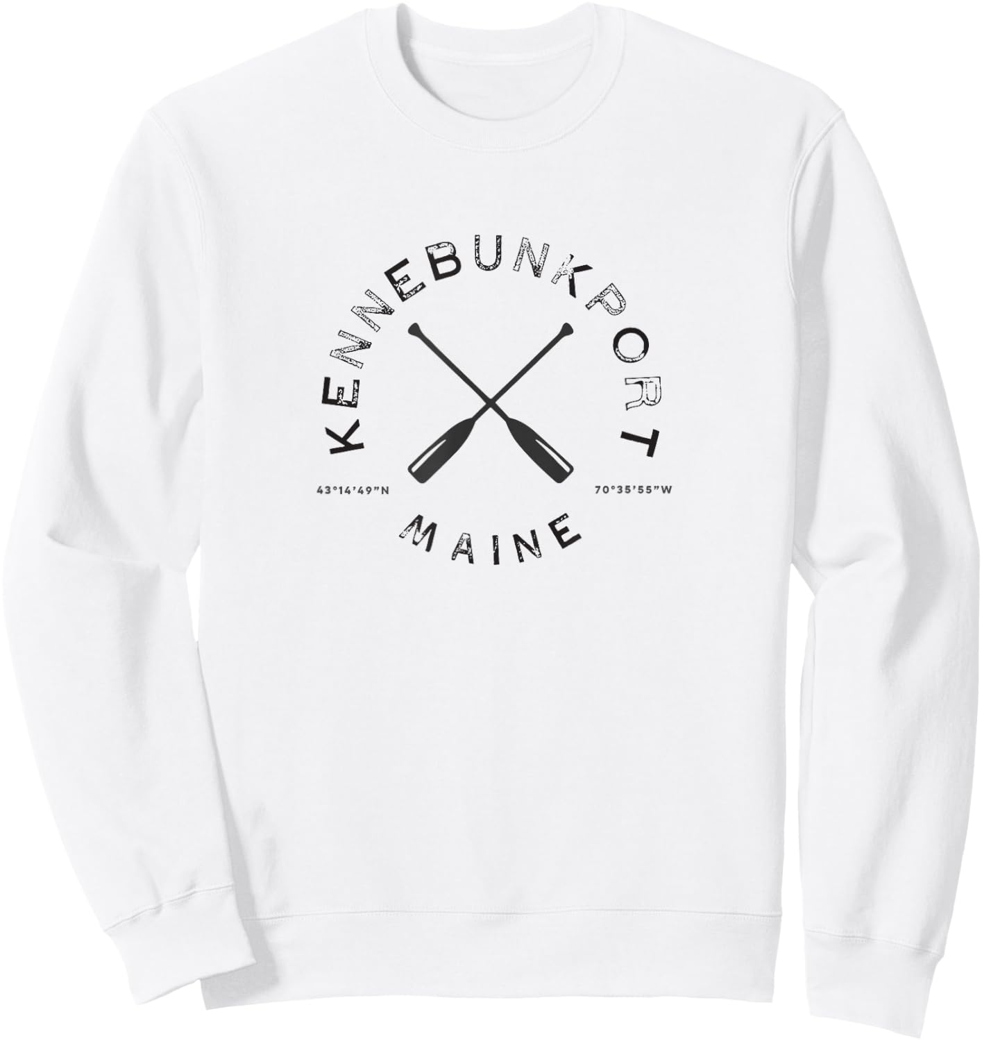 Kennebunkport Maine Graphic T Sweatshirt - Sweatshirt | White