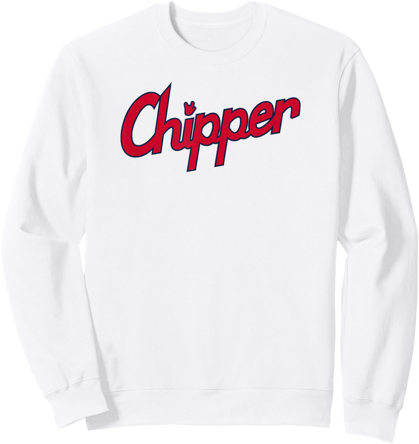 Chipper Jones - Team Name Text - Atlanta Baseball Sweatshirt - Sweatshirt | White