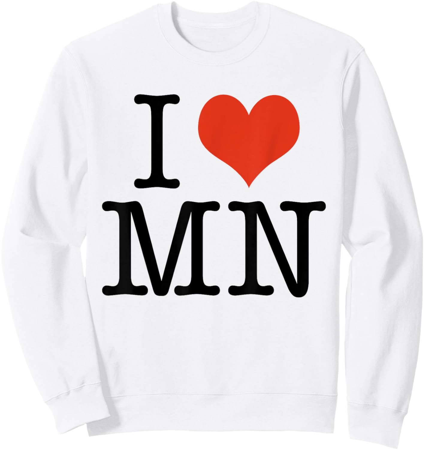 I Love MN Minnesota USA American Sweatshirt - Sweatshirt | White