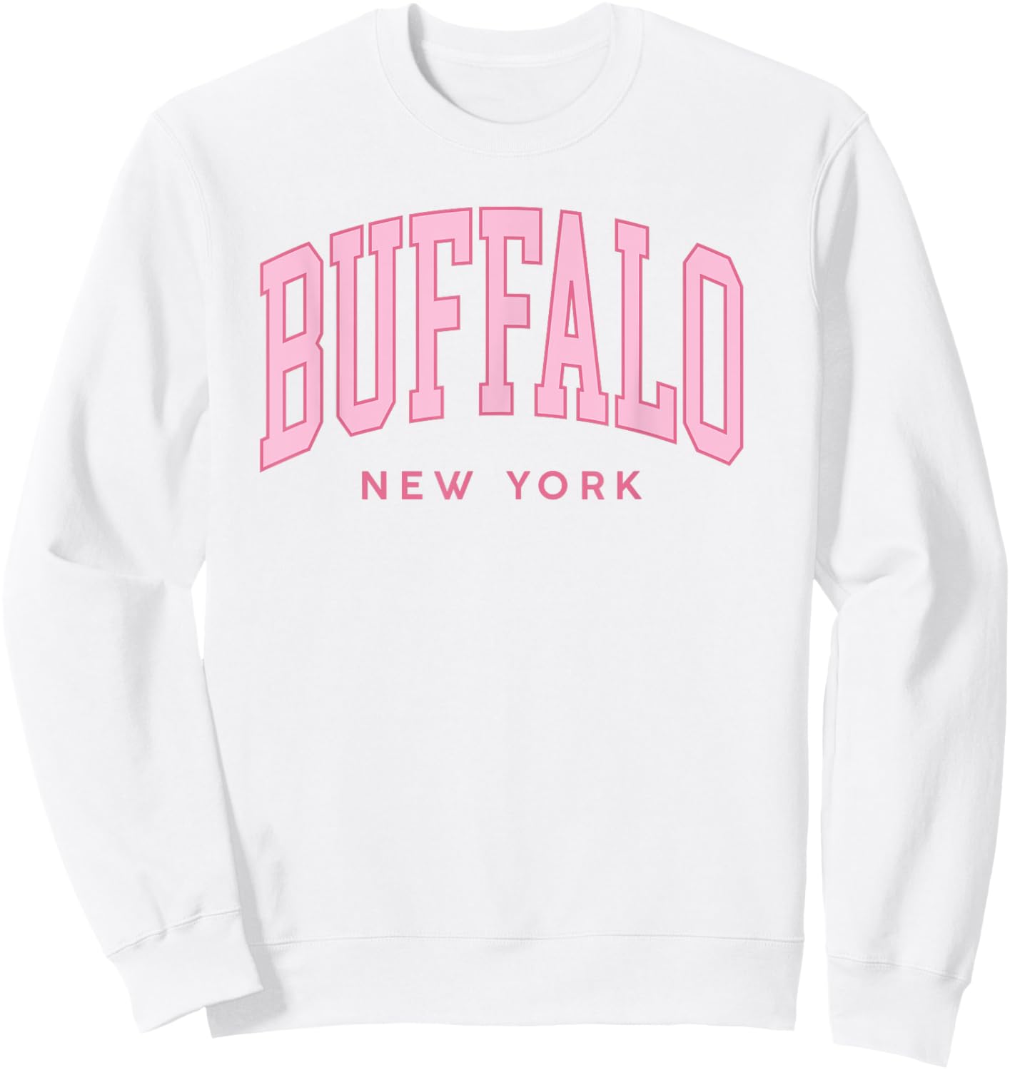 Buffalo NY Pink Retro Preppy Throwback Girls Souvenir Sweatshirt - Sweatshirt | White