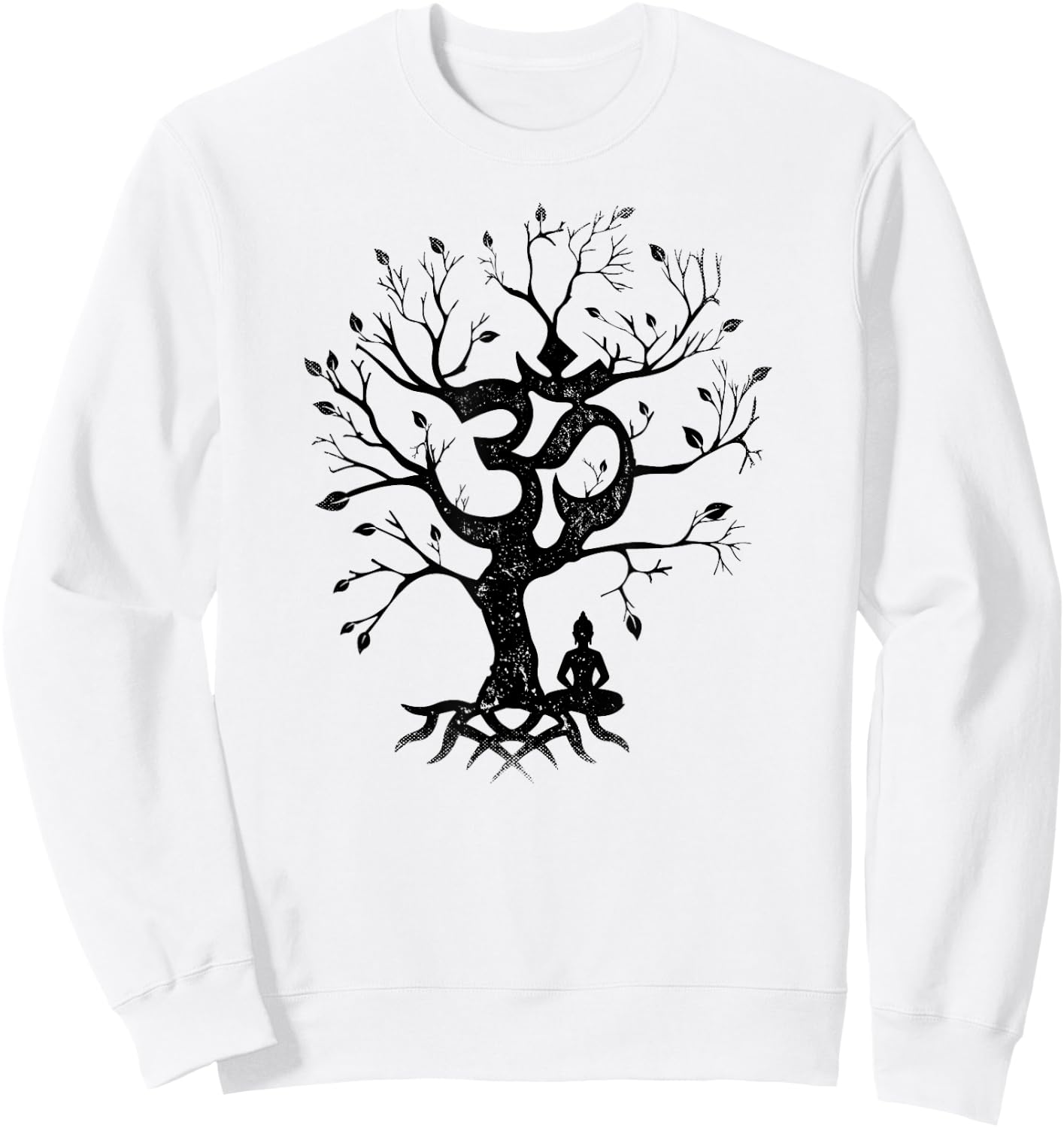 Tree of Life and Ohm Symbol Design or Men Om Sweatshirt - Sweatshirt | White