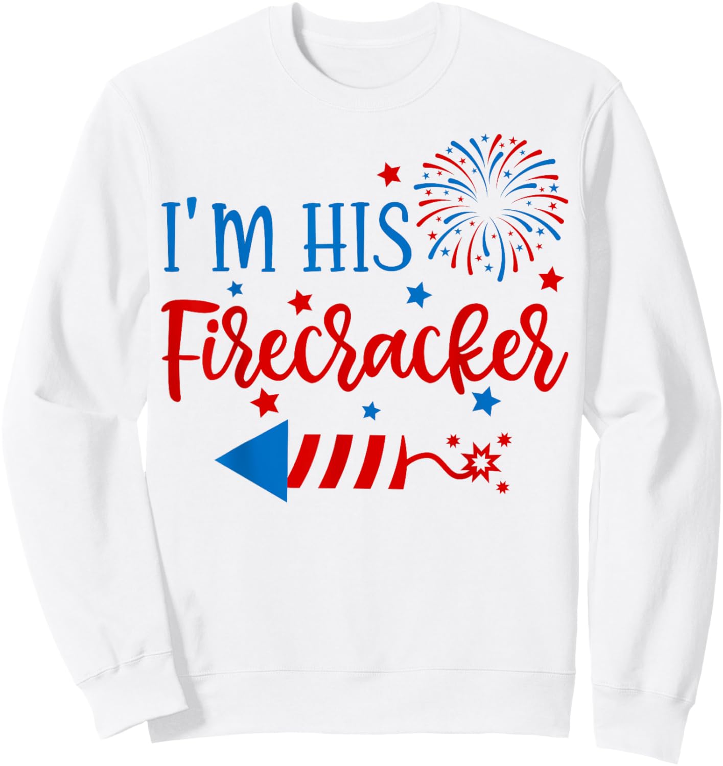I'm His Firecracker 4th Of July His Her Matching Couple Sweatshirt - Sweatshirt | White