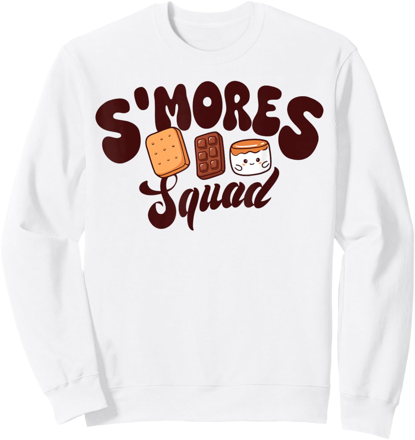 S'mores Squad Camping Campfire Chocolate Marshmallow S'more Sweatshirt - Sweatshirt | White