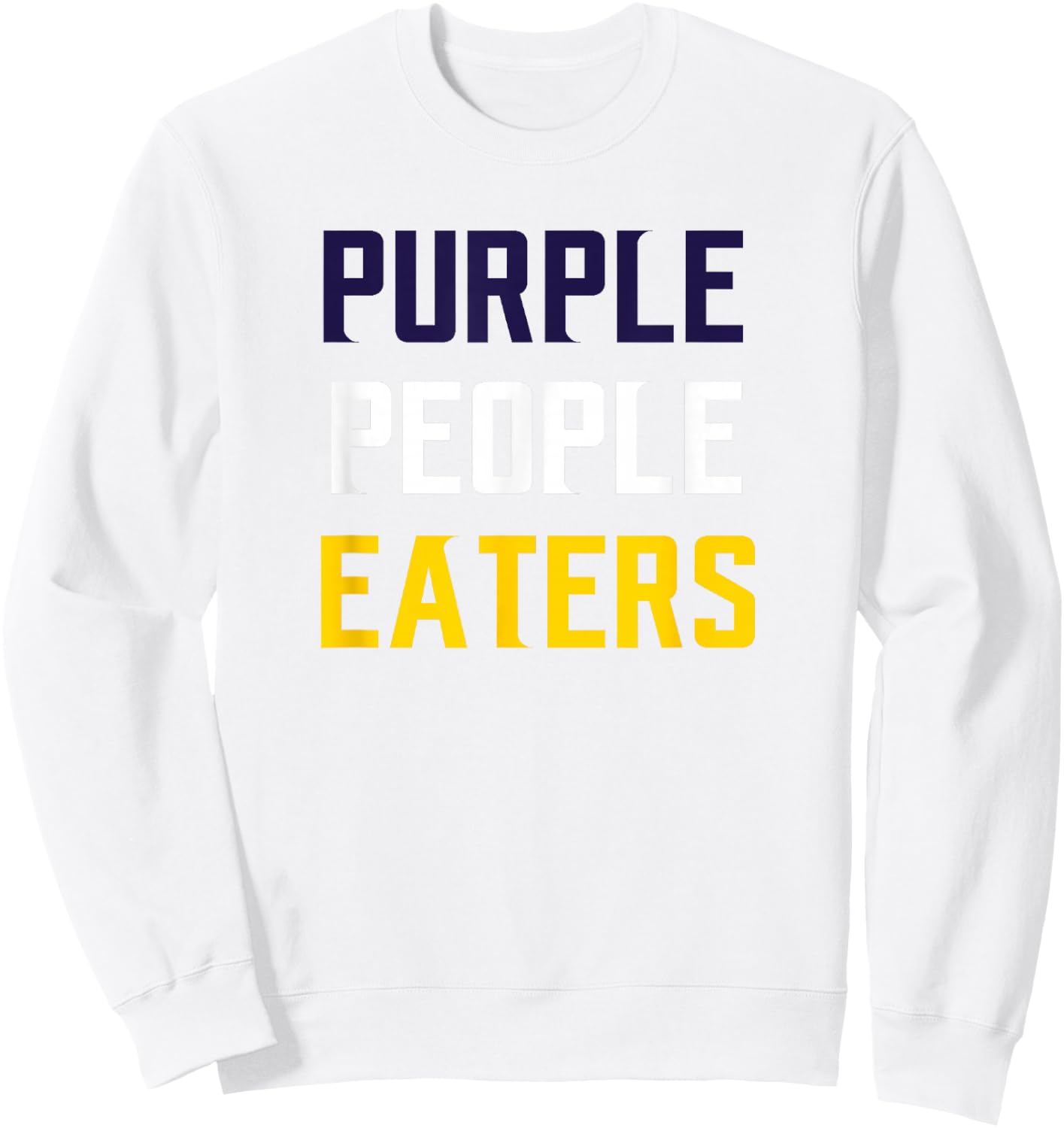 Casual Biscuits Purple People Eaters Football , Grey, Small, Short Sleeve, , Classic Fit, Polyester 100%, Letter Print, Sports Fans, Casual Wear Lovers, -Adults Sweatshirt - Sweatshirt | White