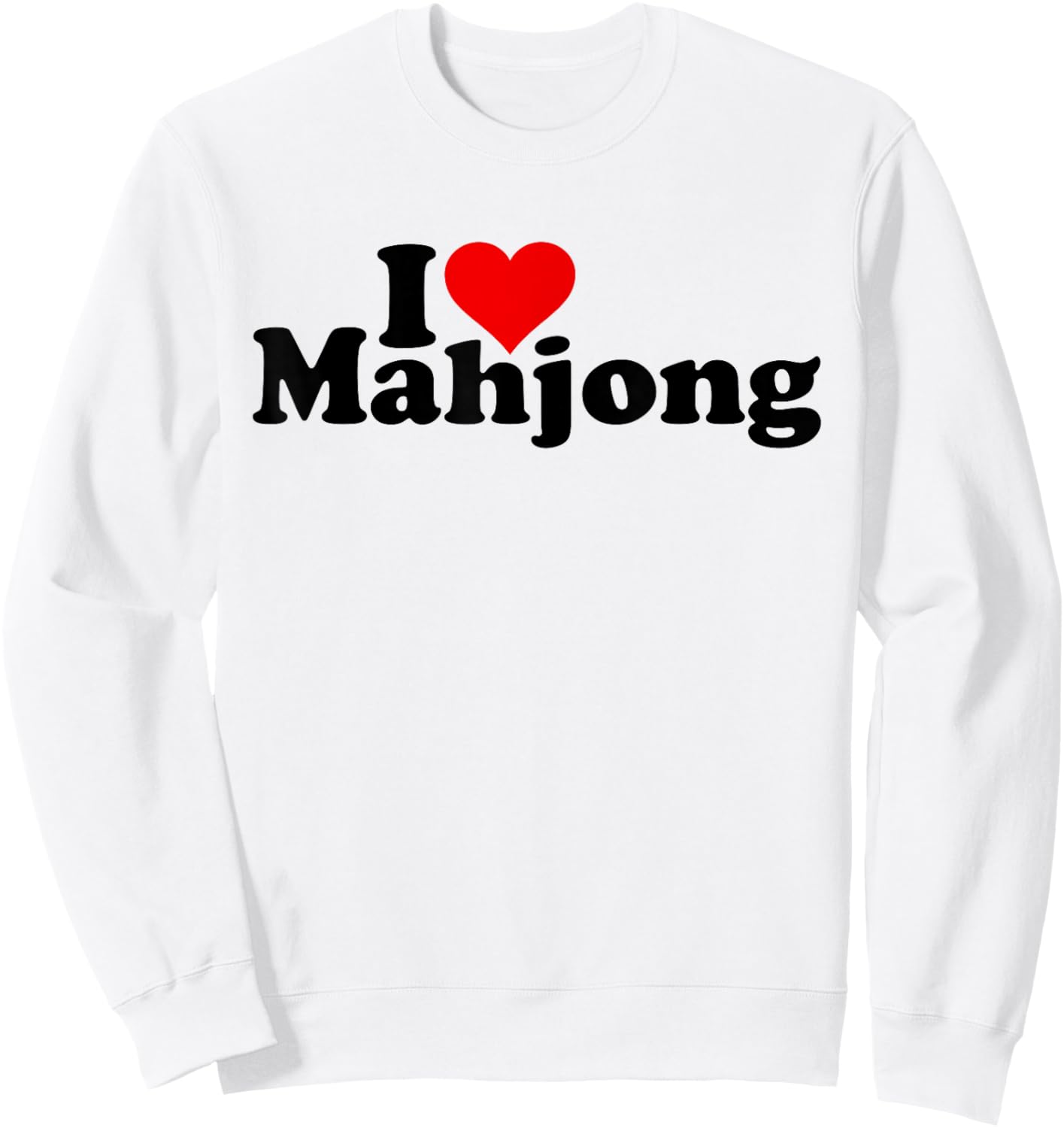 I Love Heart Mahjong Mah-jongg Sweatshirt - Sweatshirt | White